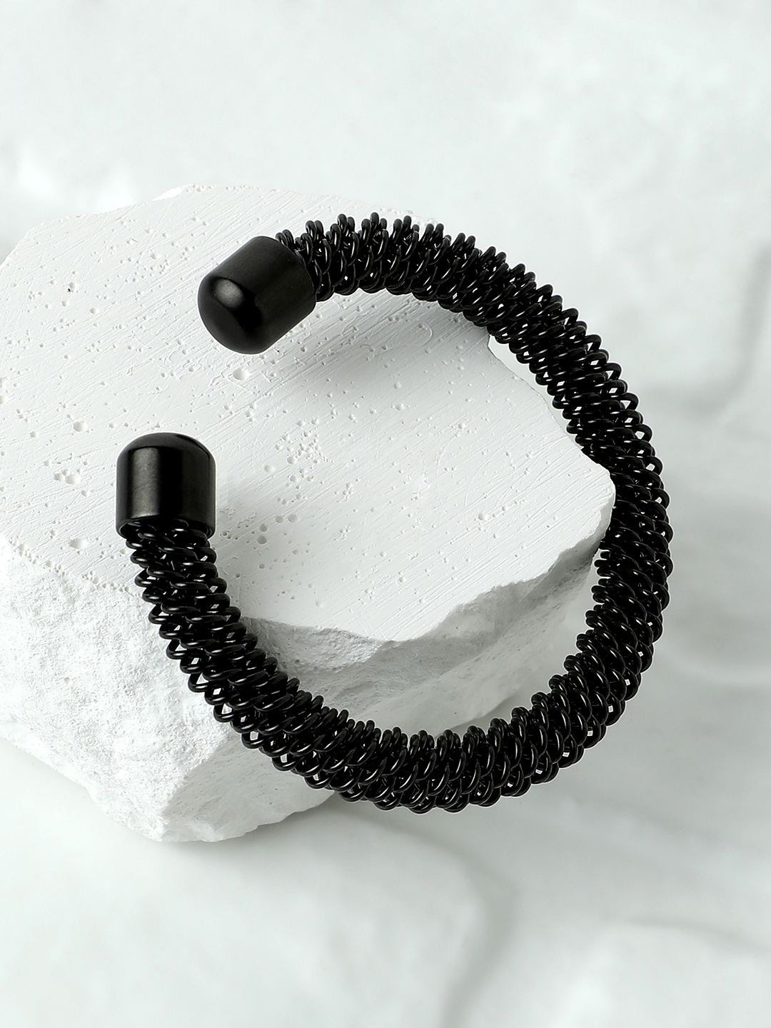 

French Accent Men Cuff Bracelet, Black