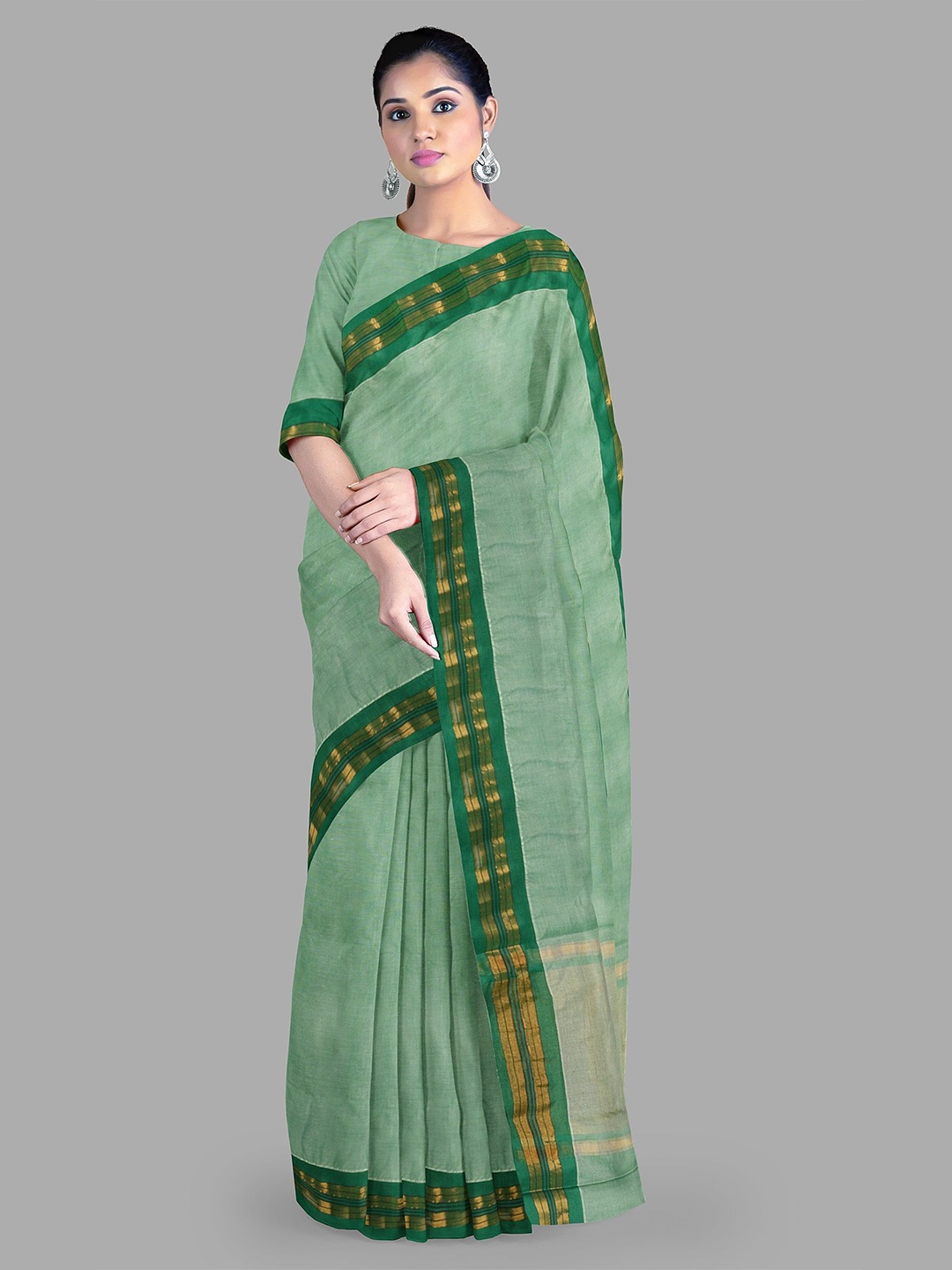 

The Chennai Silks Zari Gadwal Saree, Green
