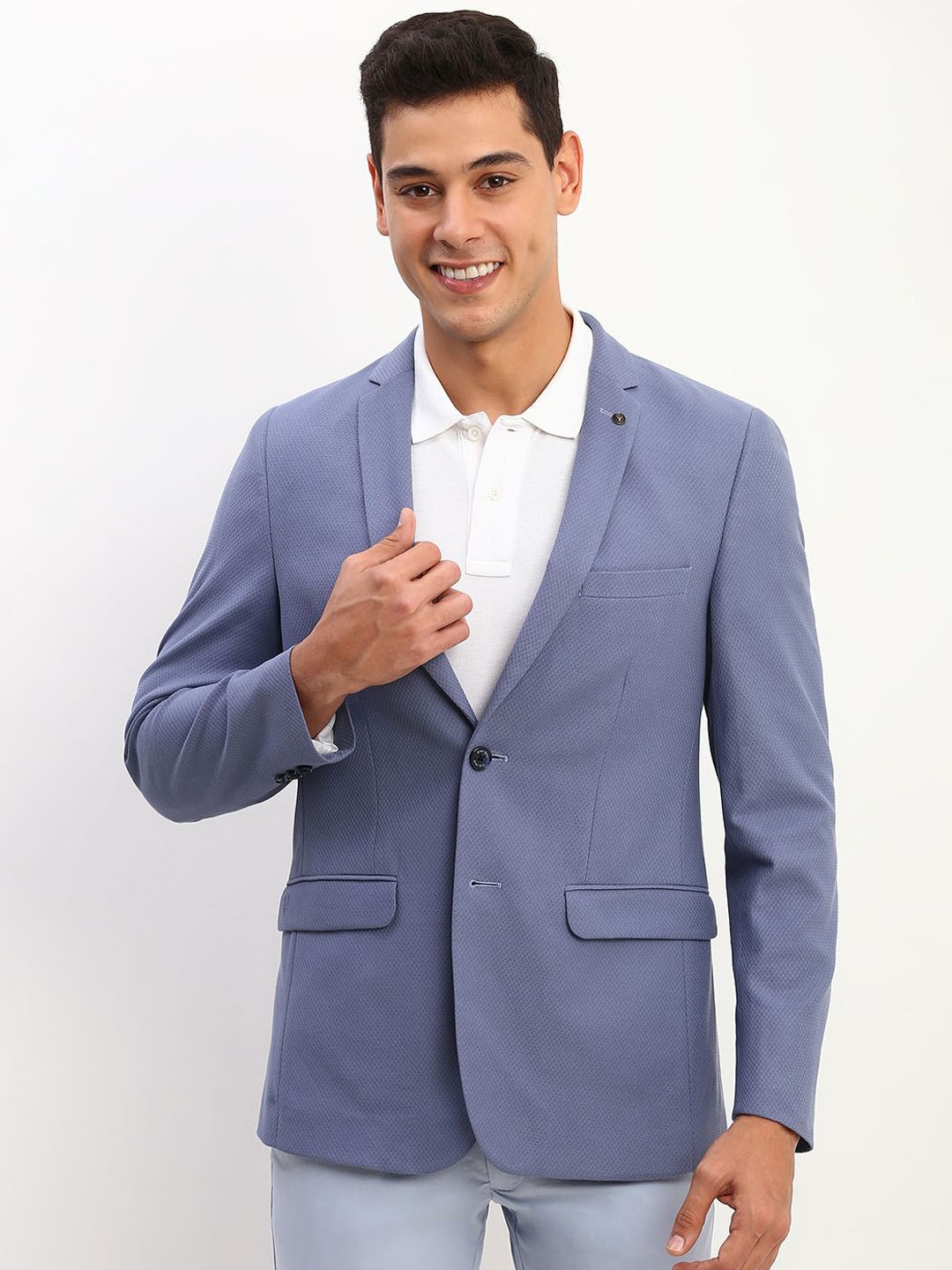 

Allen Solly Men Slim Fit Single Breasted Blazers, Blue