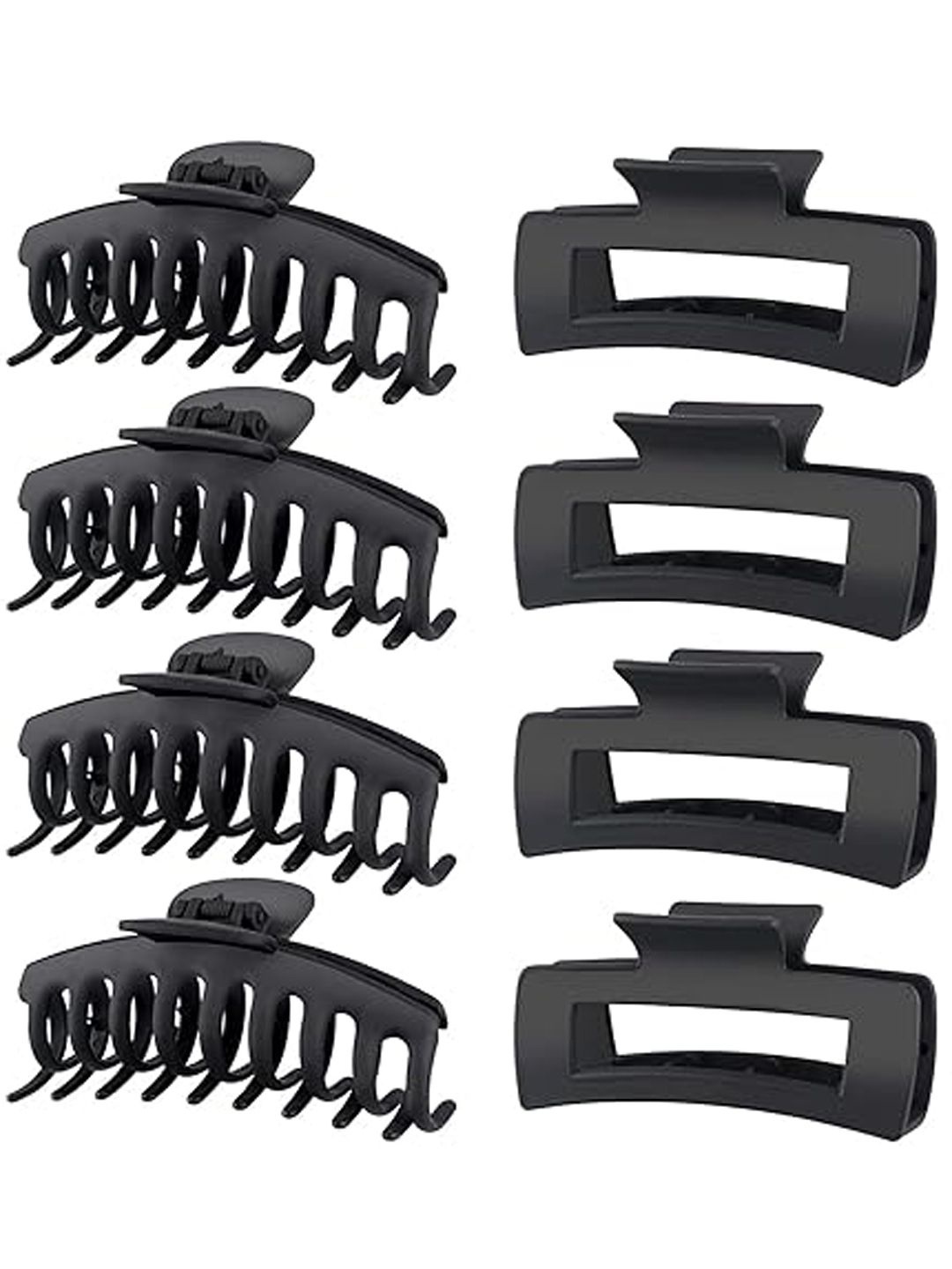 

Softwrap Set Of 8 Women Claw Clip, Black