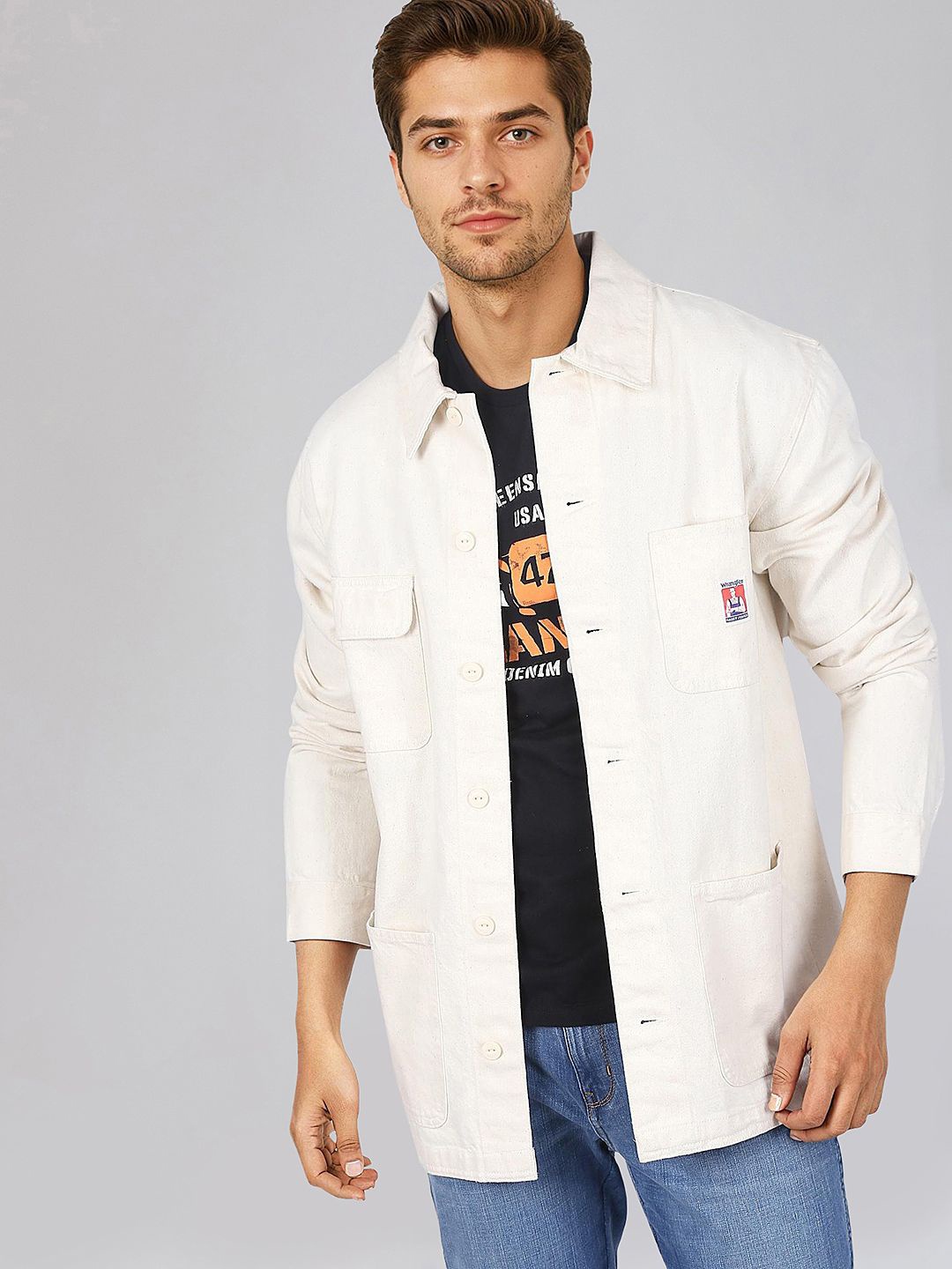 

Wrangler Unisex Embroidered Jacket, White