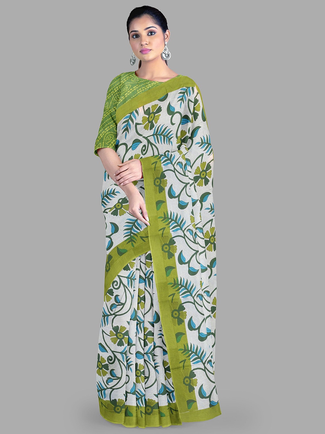 

The Chennai Silks Pure Cotton Muga Saree, Off white