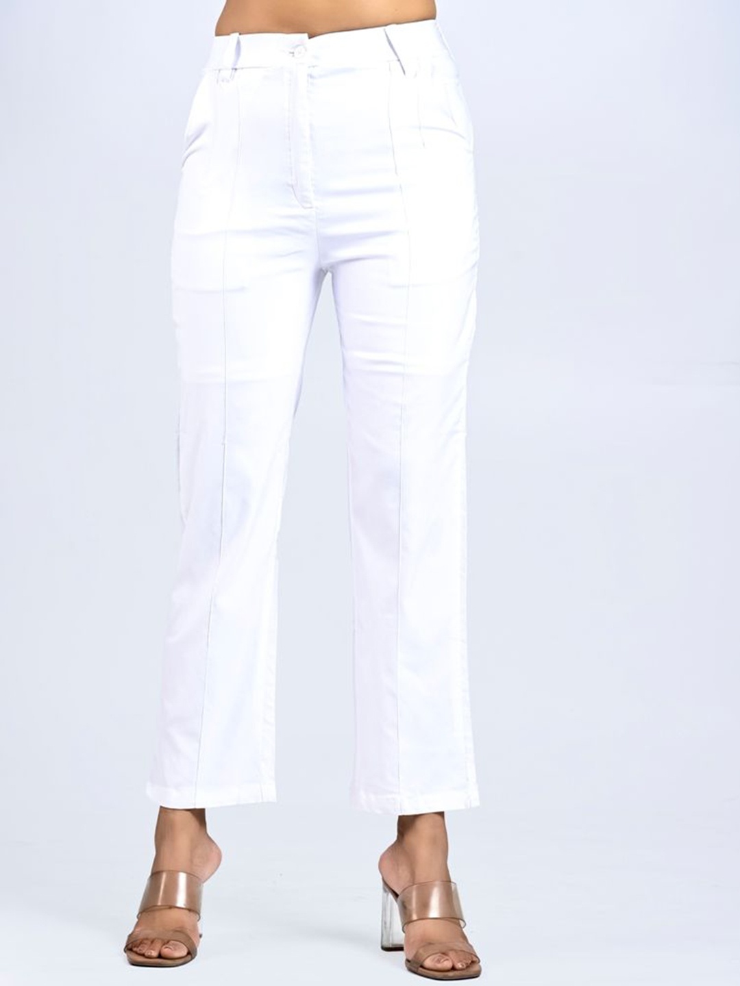 

MIRAYYA Women Tailored Skinny Fit Trousers, White