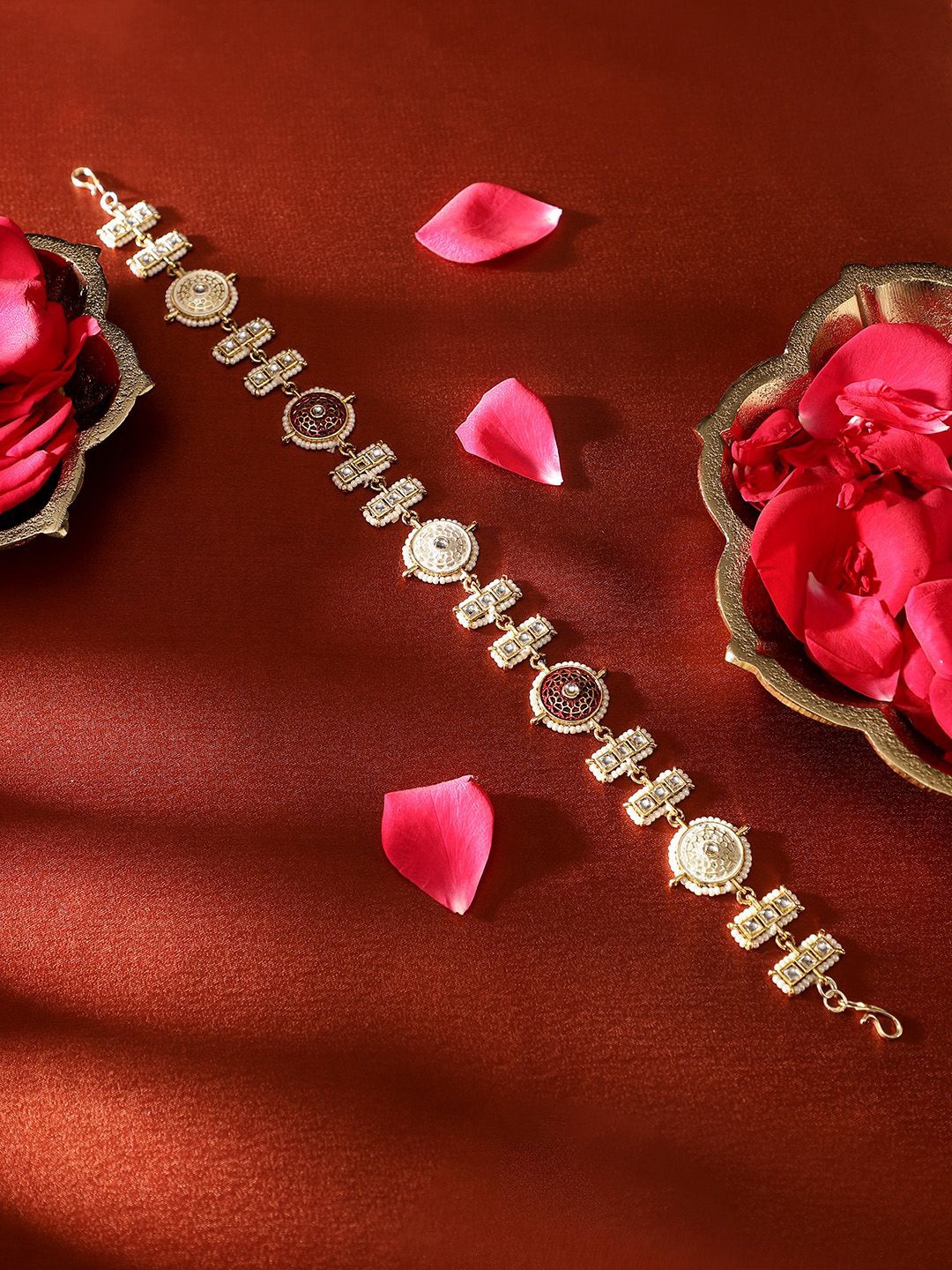 

Priyaasi Gold-Plated Kundan Studded Matha Patti Head Jewellery