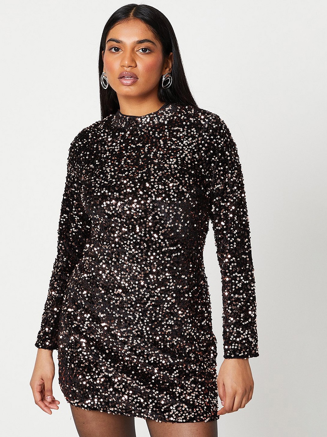 

DOROTHY PERKINS Sequined Mini Dress, Black