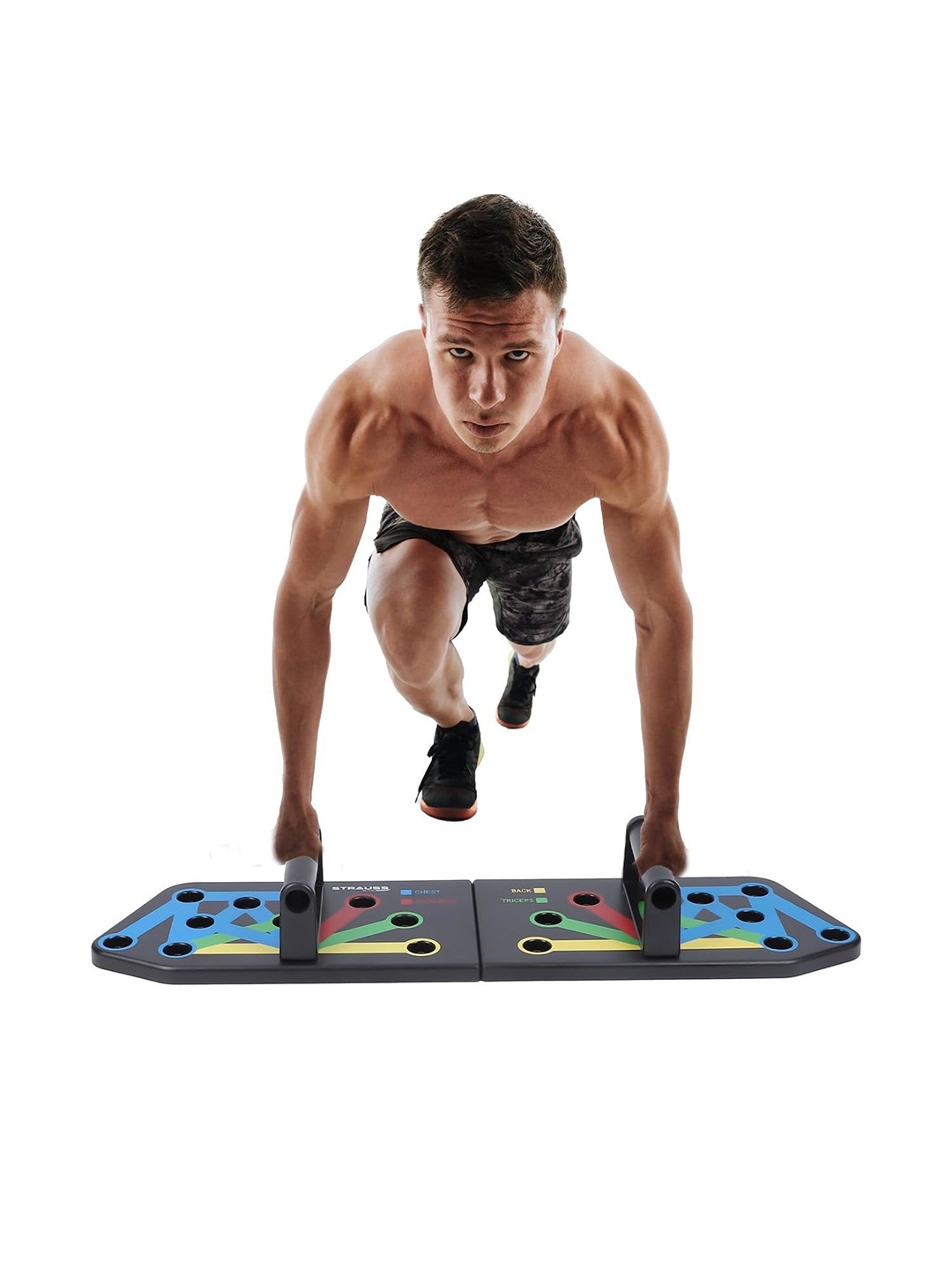 

STRAUSS Easy To Use Push Up Board, Black