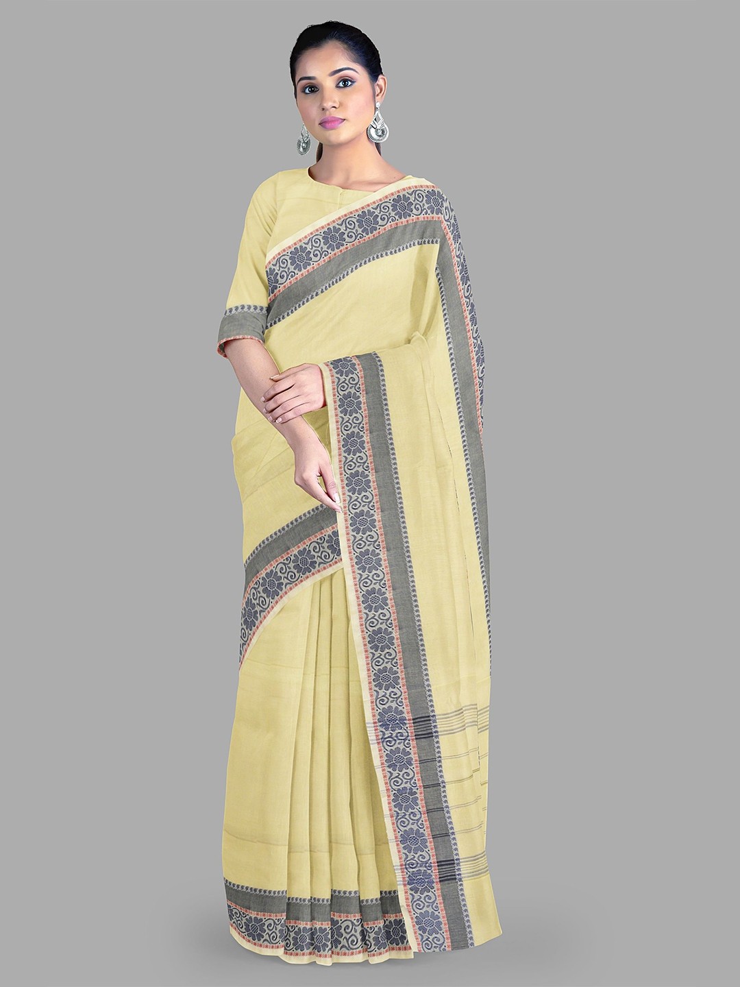 

The Chennai Silks Pure Cotton Chettinad Saree, Cream