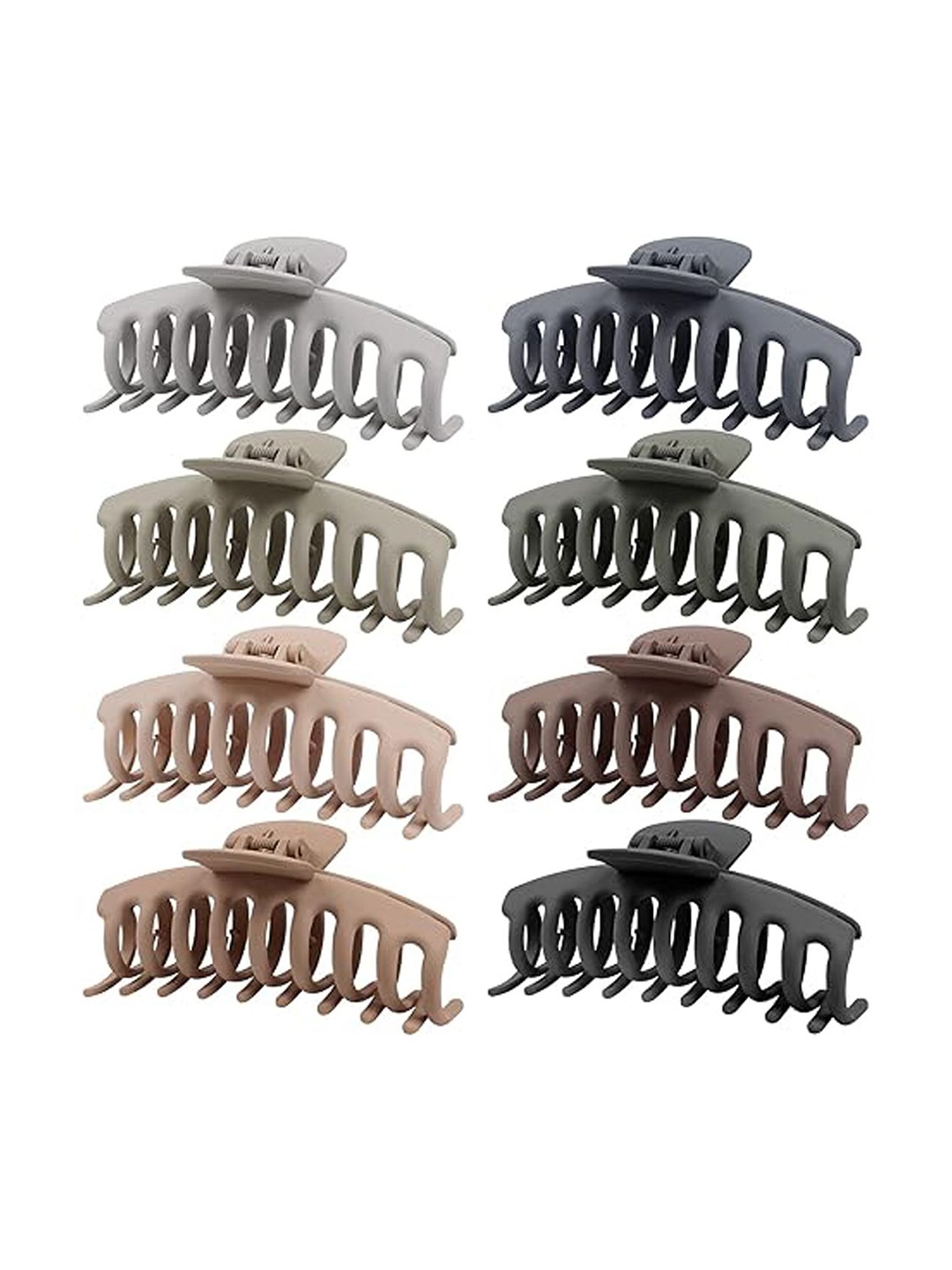 

Xivir Set Of 8 Women Claw Clips, Grey