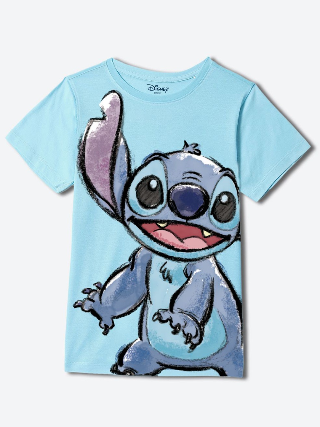 

YK Disney Boys Graphic Printed Round Neck Cotton T-shirt, Blue