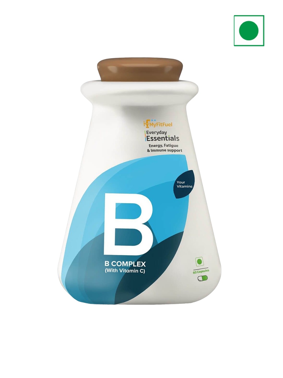 

MyFitFuel B-Complex Capsules with Vitamin C - 60 Capsules, Cream