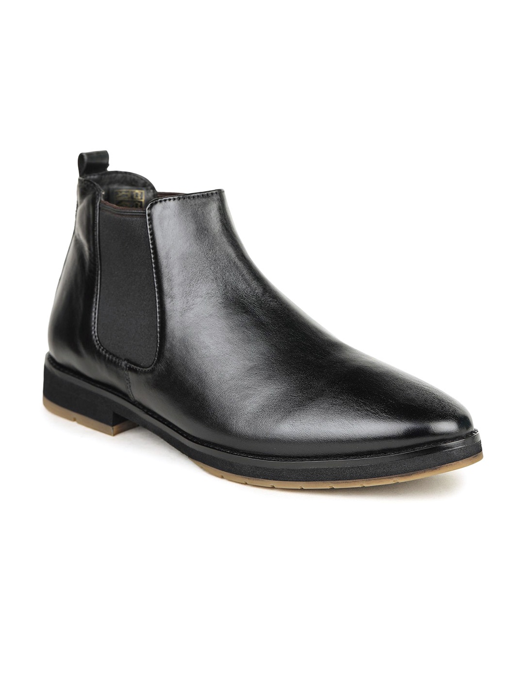 

BRITMEN Men Leather Chelsea Boots, Black