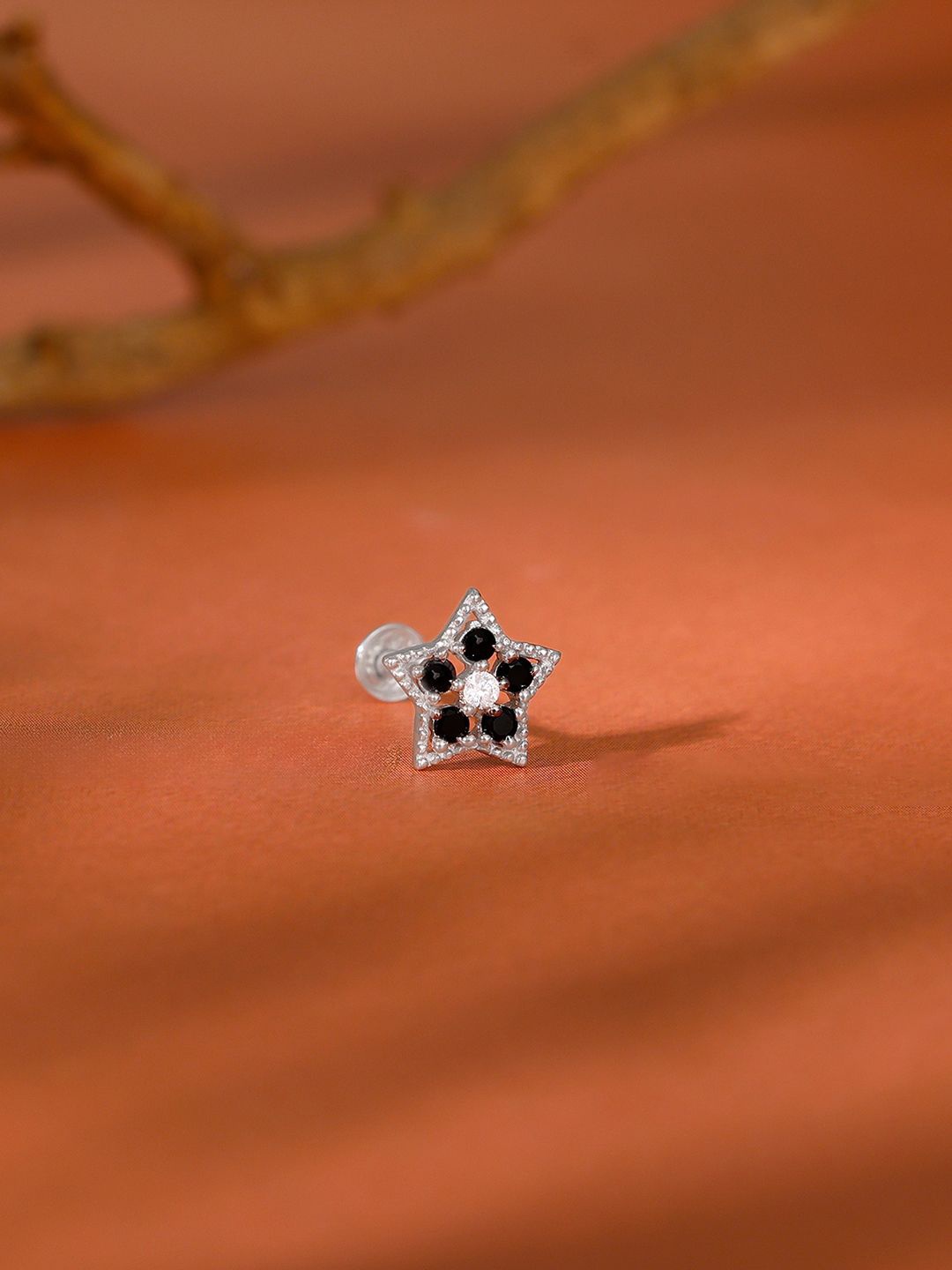 

GIVA 925 Sterling Silver Rhodium-Plated Bright Star Stud Nosepin