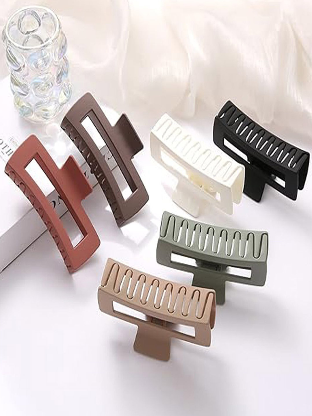 

Xivir Set Of 6 Women Claw Clip, Brown