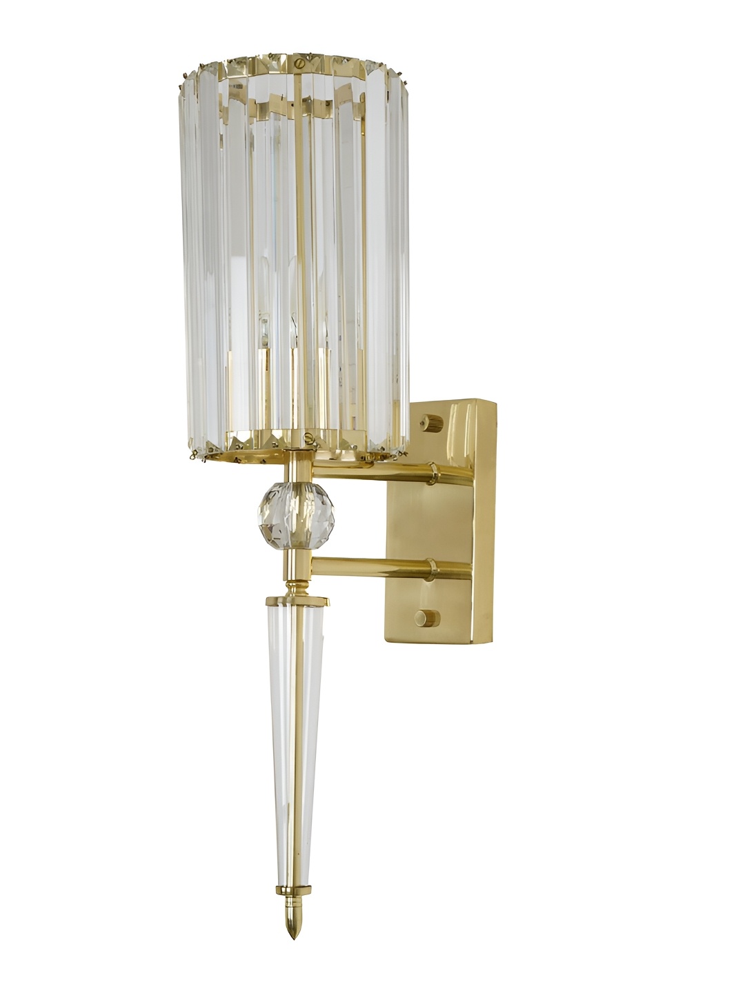 

Fos Lighting Regal Radiance Gold-Toned Cylinder Shaped Wall Lamp