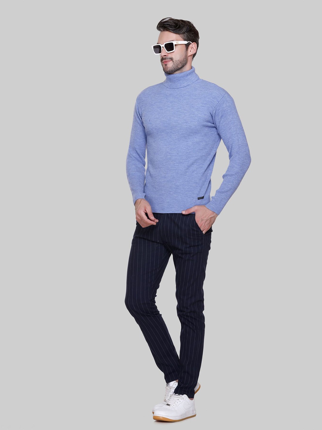 

513 Men Ribbed Pullover, Blue