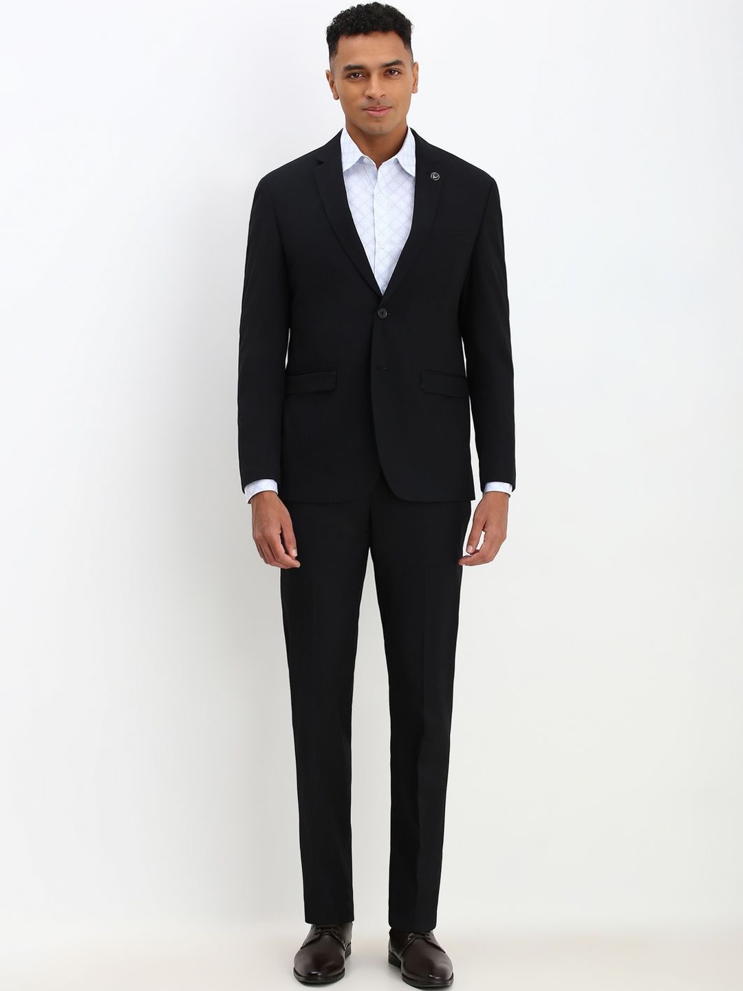 

Allen Solly Slim-Fit Single-Breasted Two-Piece Formal Suit, Black