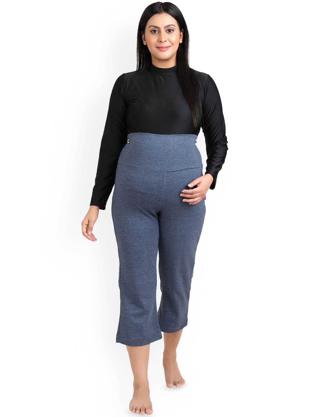 

Uzazi Three-Fourth Maternity Lounge Pants, Navy blue