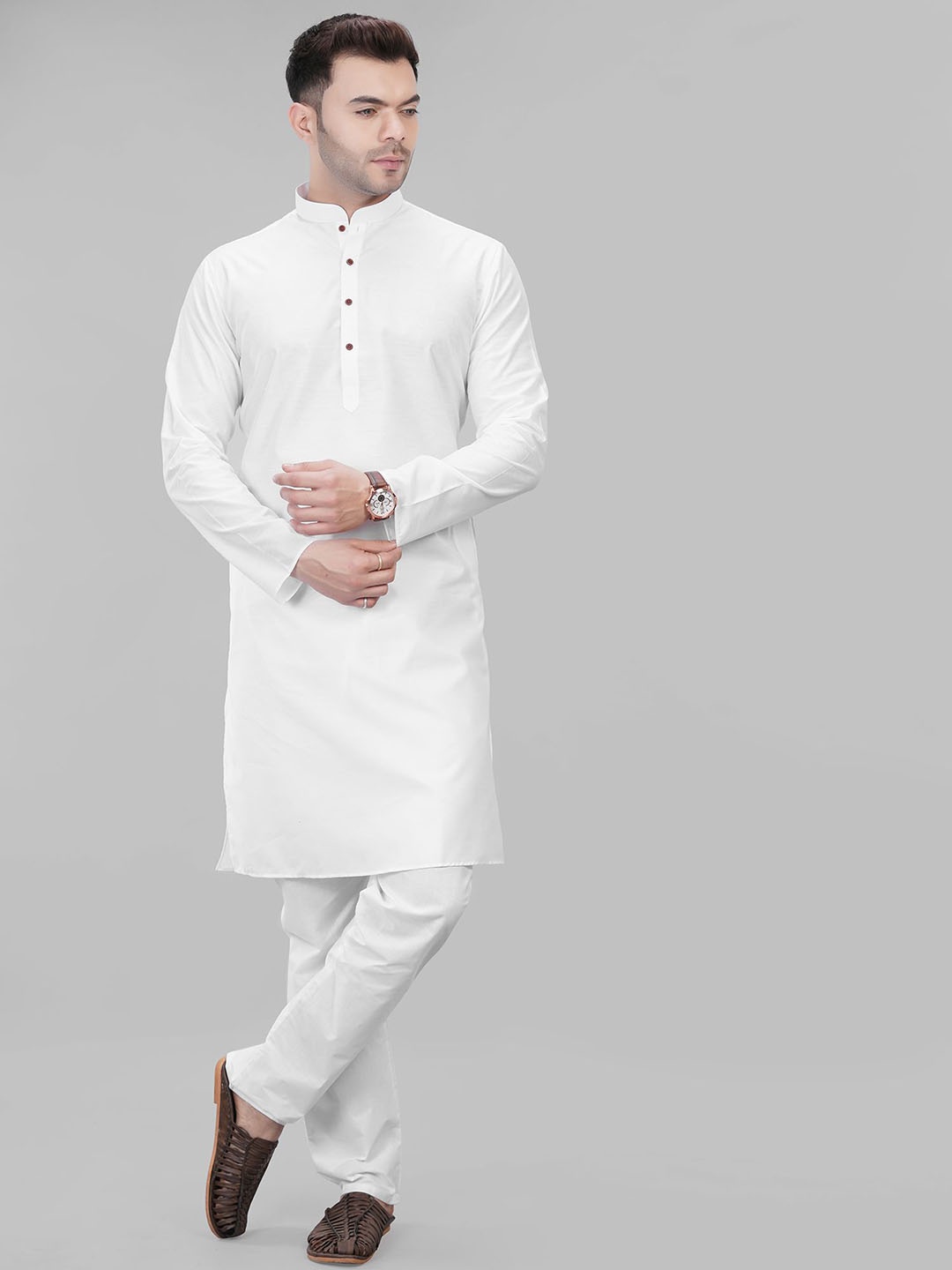 

LA'SCOOT Men Regular Kurta with Pyjamas, White