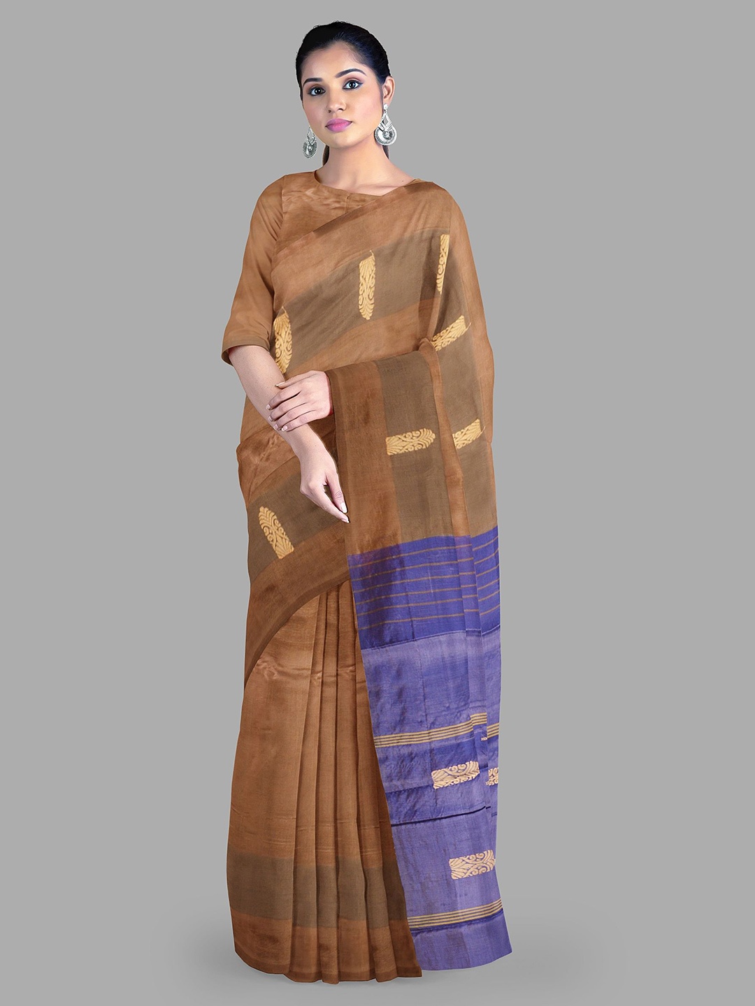 

The Chennai Silks Women Woven Design Bhagalpuri Saree, Brown