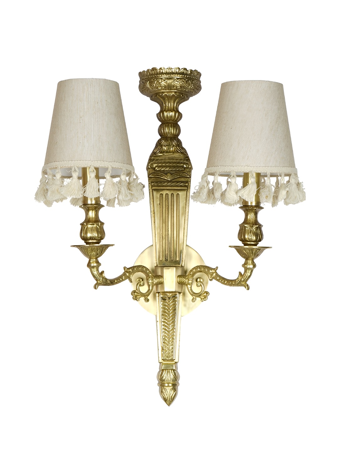 

Fos Lighting Gold-Toned & White Textured Aluminium Wall Lamp