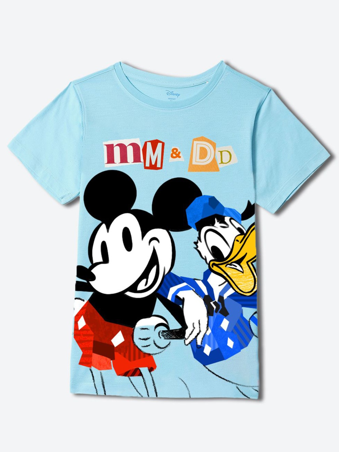 

YK Disney Boys Graphic Printed Round Neck Cotton T-shirt, Blue