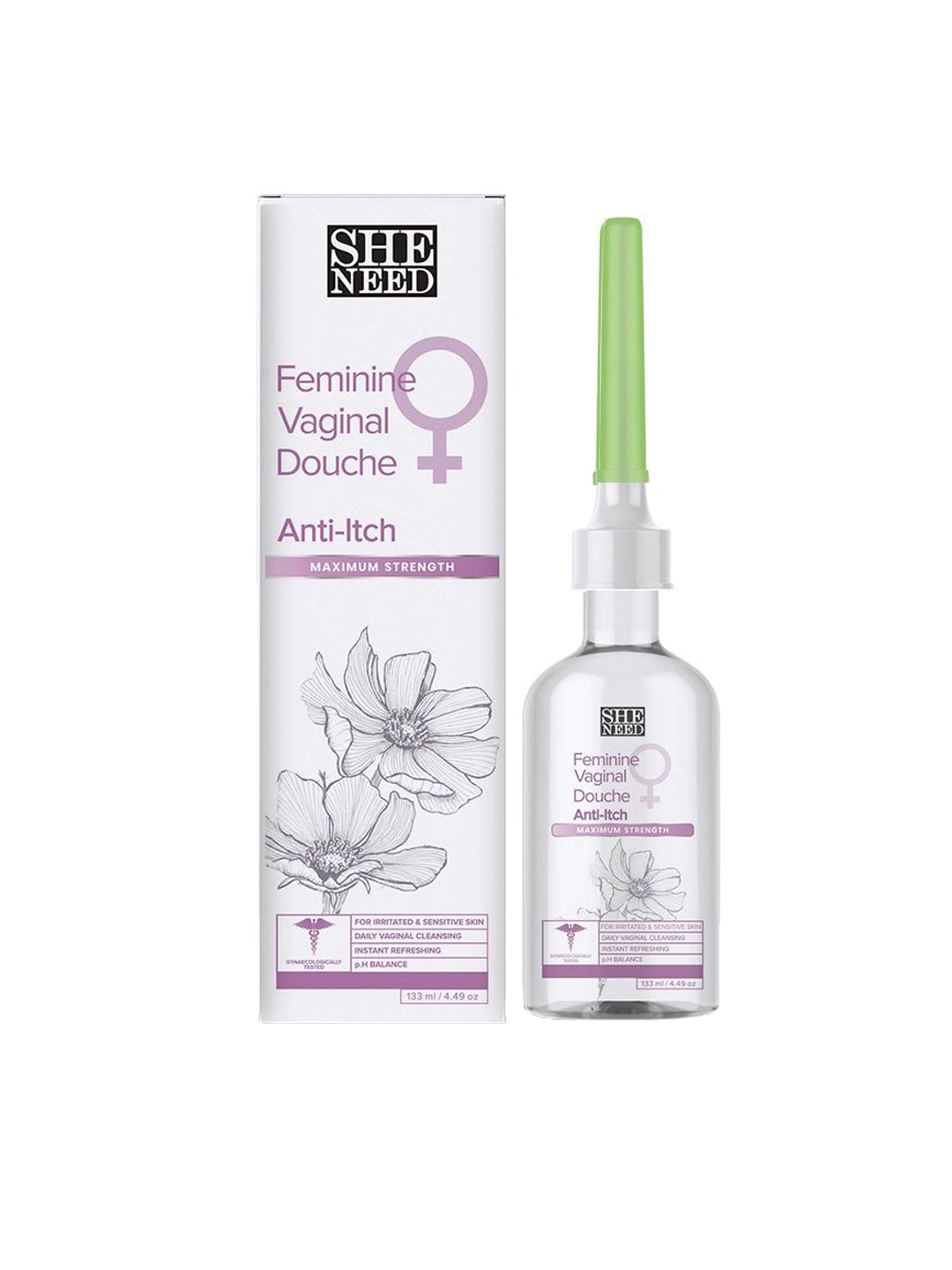 

SHENEED Anti-Itch Feminine Vaginal Douche - 133ml, White