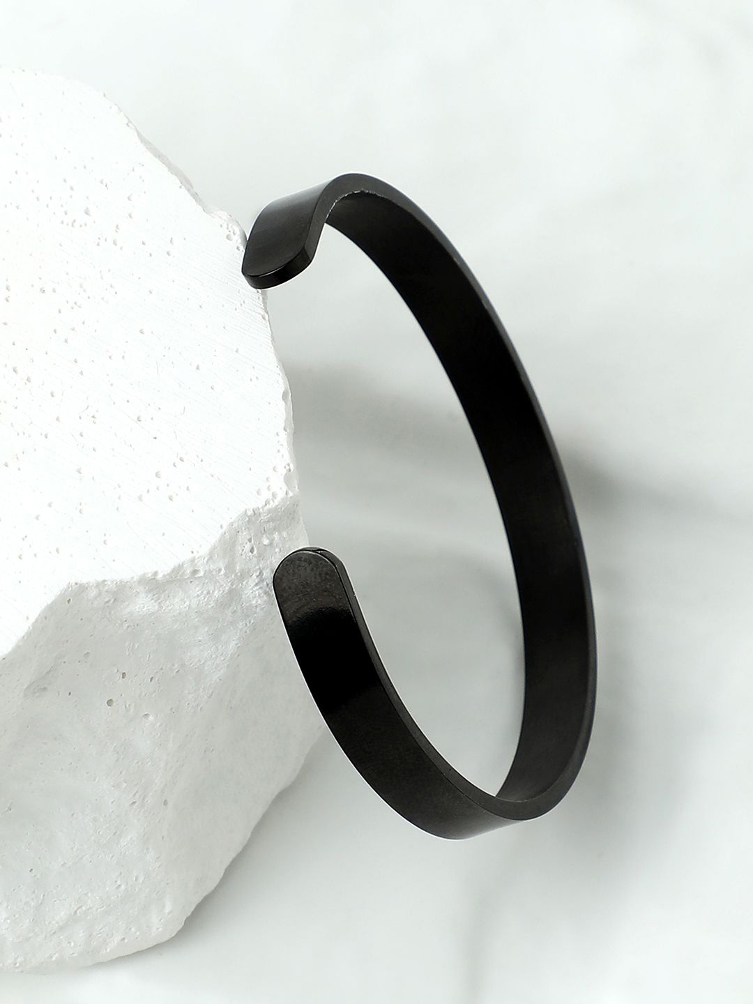 

French Accent Men Cuff Bracelet, Black