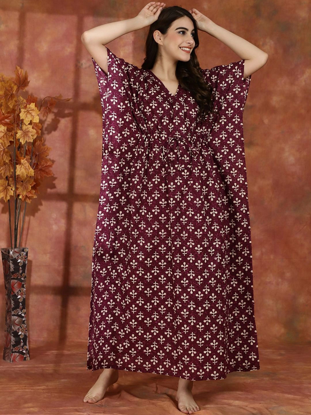 

Boston Club Printed Maxi Nightdress, Purple
