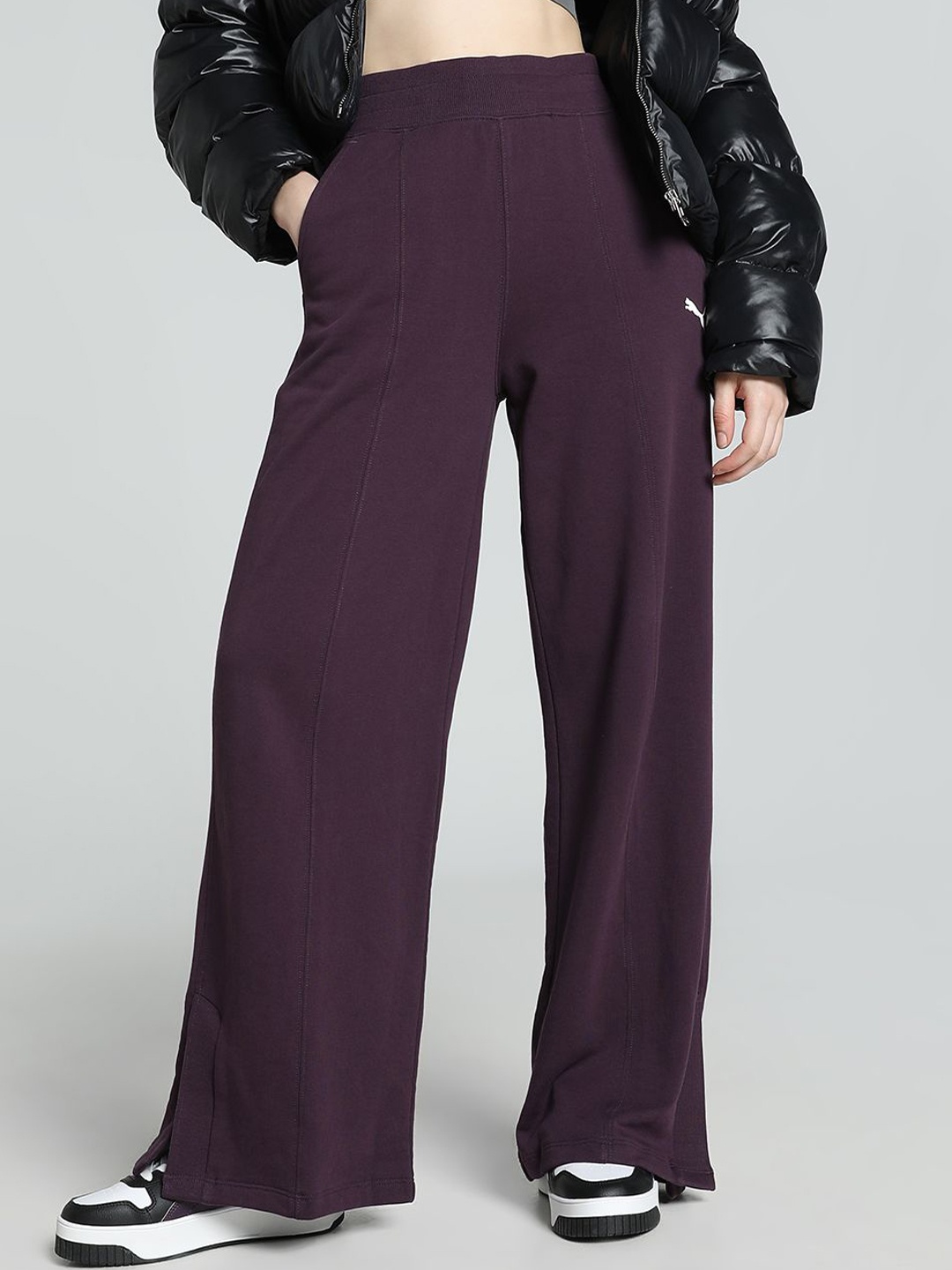 

Puma Women Cotton Straight Fit Trousers, Purple