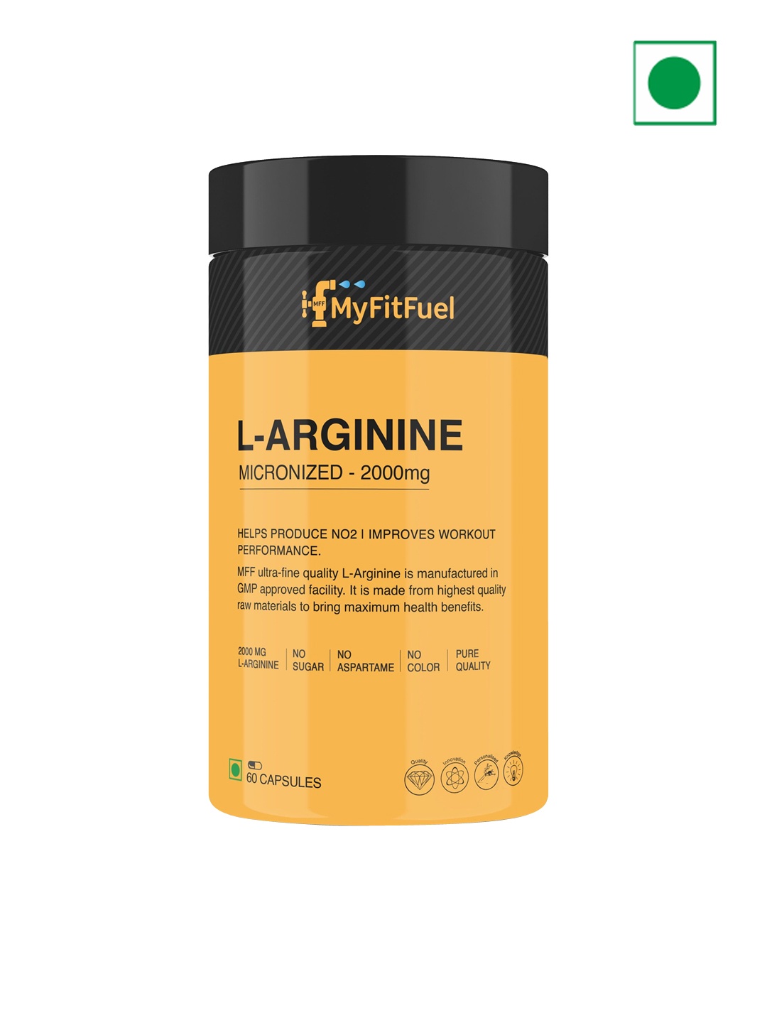 

MyFitFuel L-Arginine 2000mg-60 Capsule, Yellow