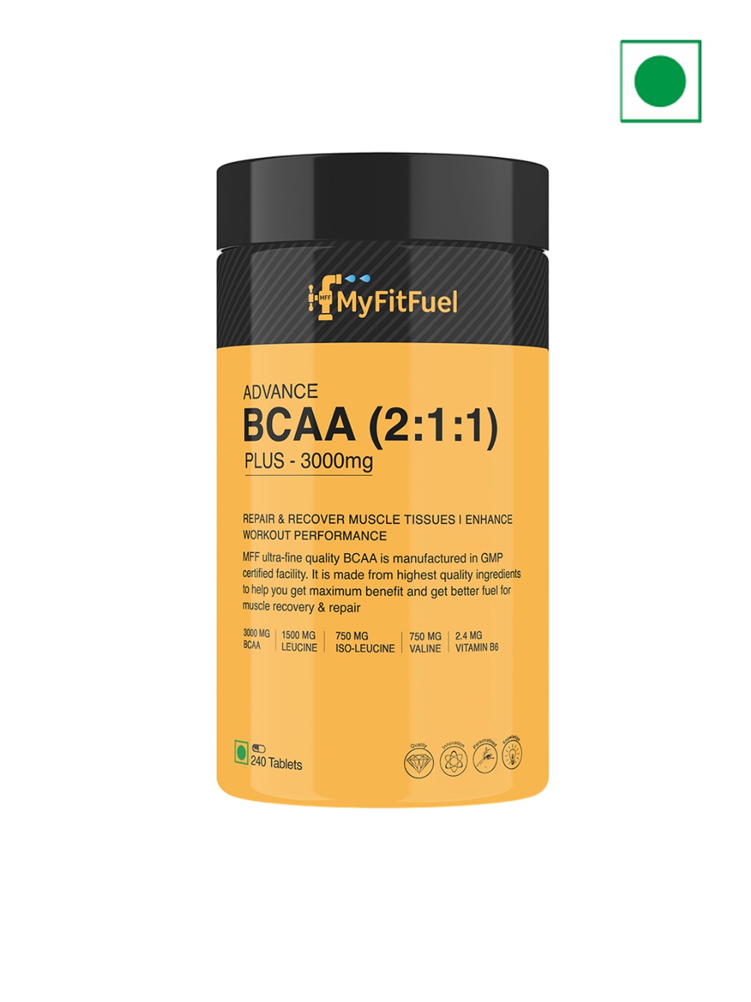 

MyFitFuel Advance BCAA 2:1:1 Plus 3000mg Tablets - 240 Tablets, Cream