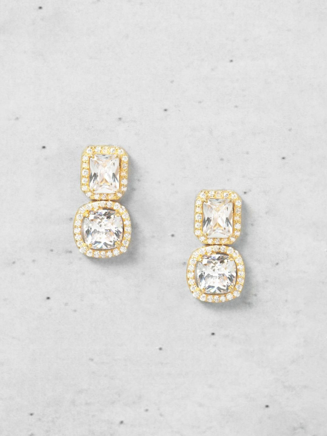 

ORIONZ Cubic Zirconia Contemporary Drop Earrings, Yellow