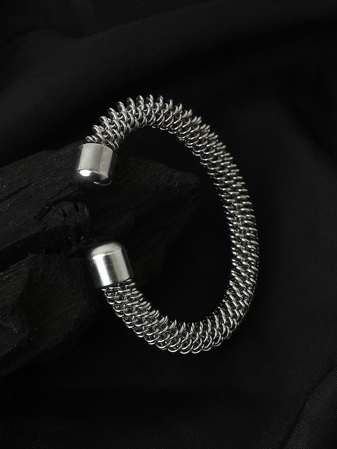 

French Accent Men Silver-Plated The Spiral Cuff Bracelet