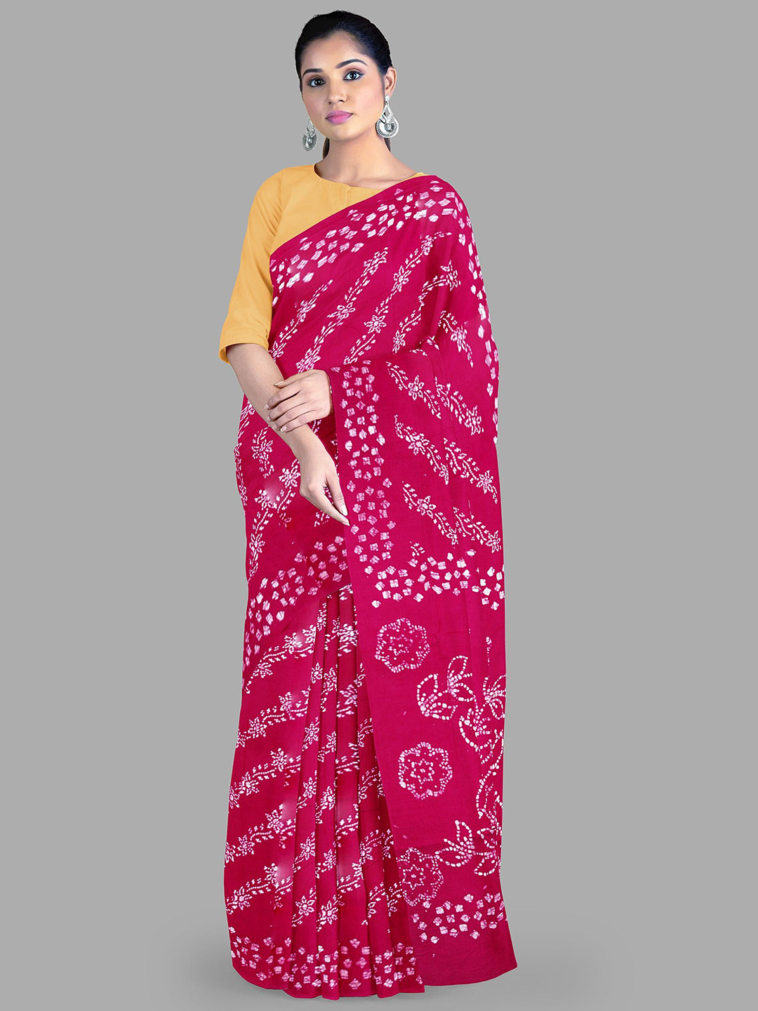 

The Chennai Silks Bandhani Pure Cotton Ready to Wear Sungudi Saree, Red