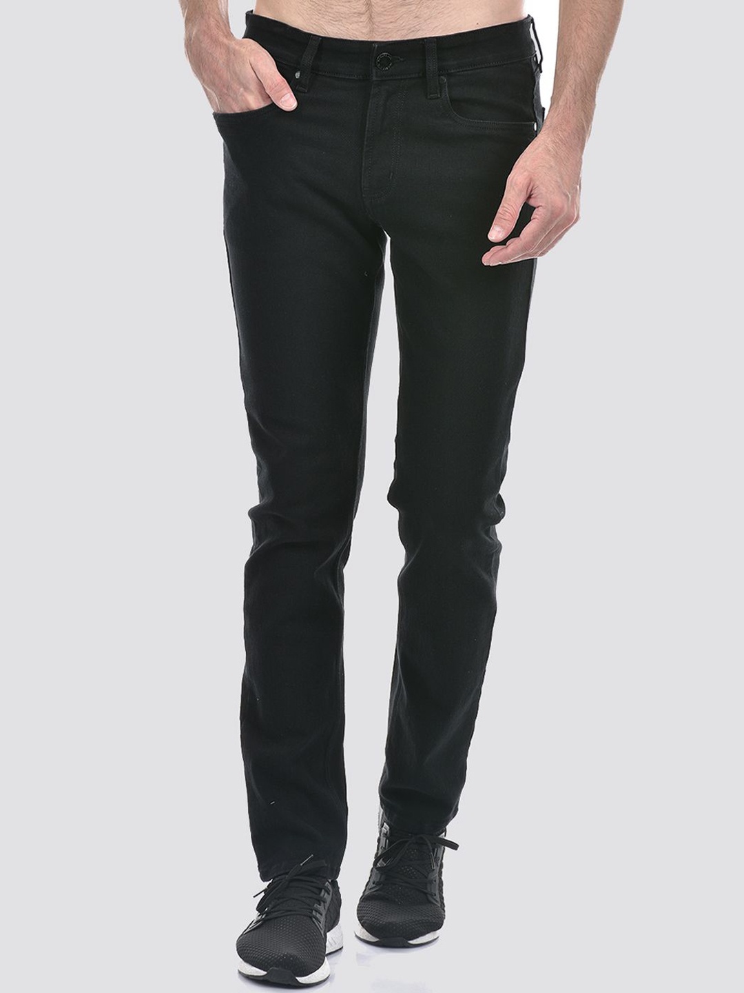 

Numero Uno Men Skinny Fit Low-Rise Stretchable Jeans, Black