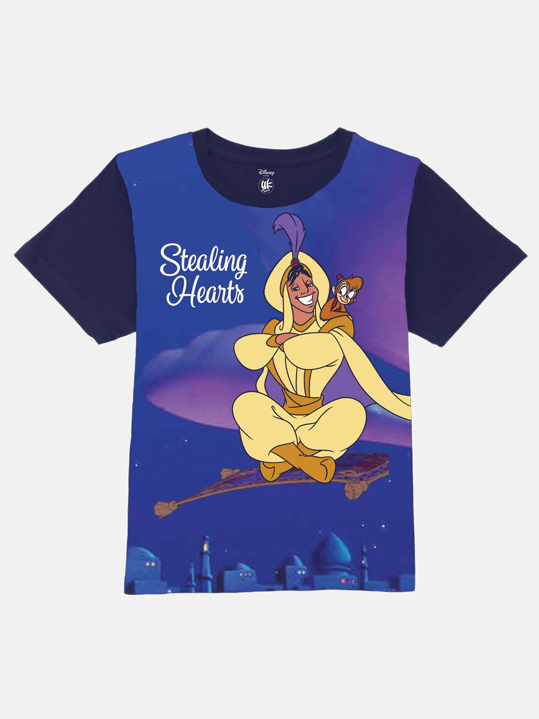 

YK Disney Boys Graphic Printed Round Neck Cotton T-Shirt, Blue