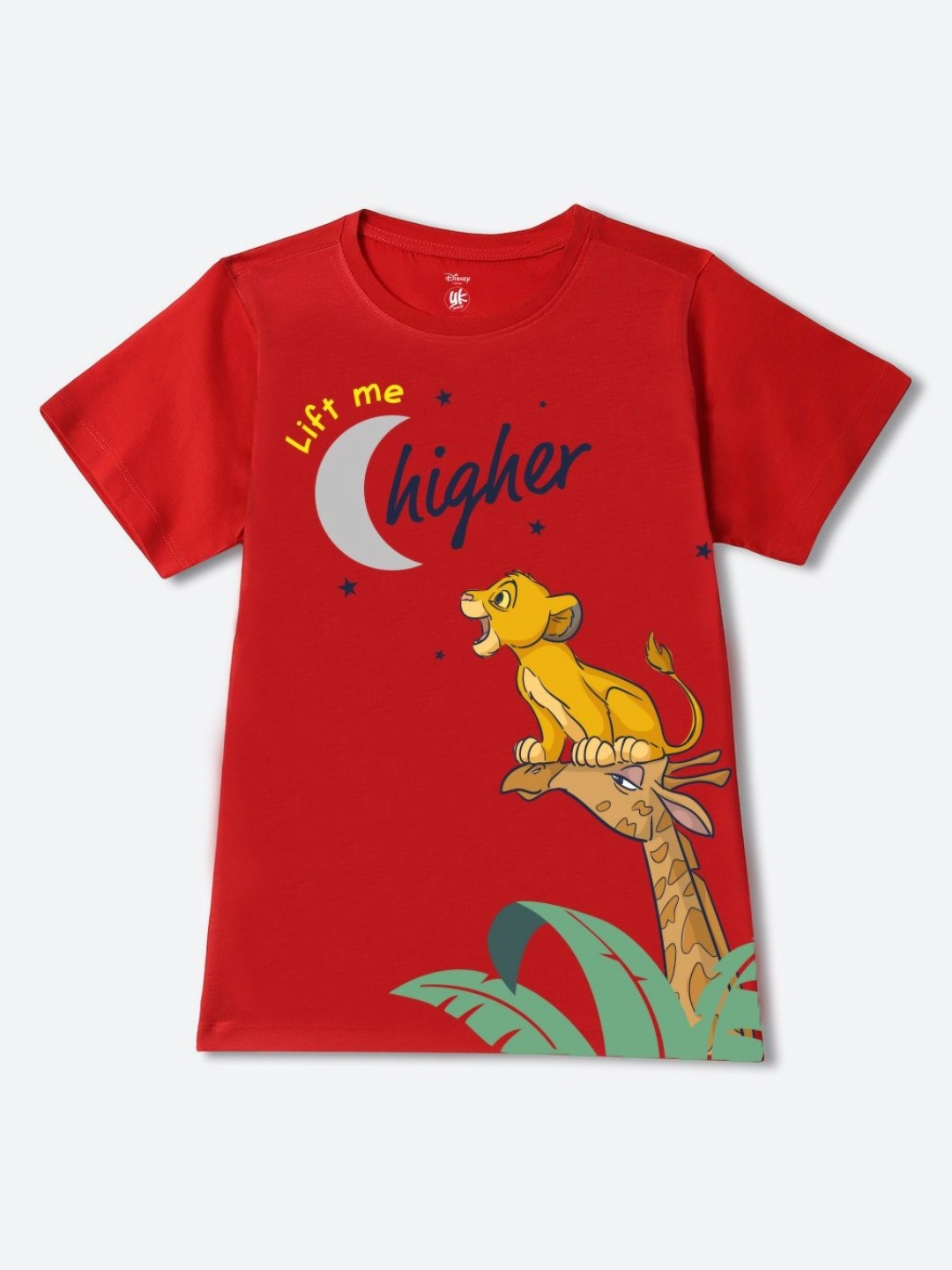 

YK Disney Boys Graphic Printed Round Neck Cotton T-shirt, Red