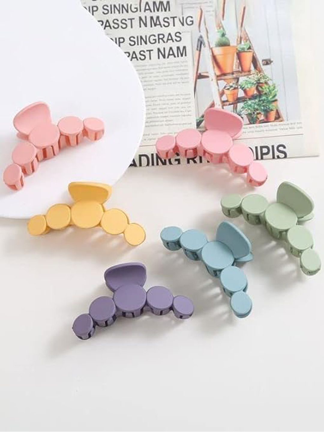 

Xivir Women Set of 6 Claw Clip, Pink