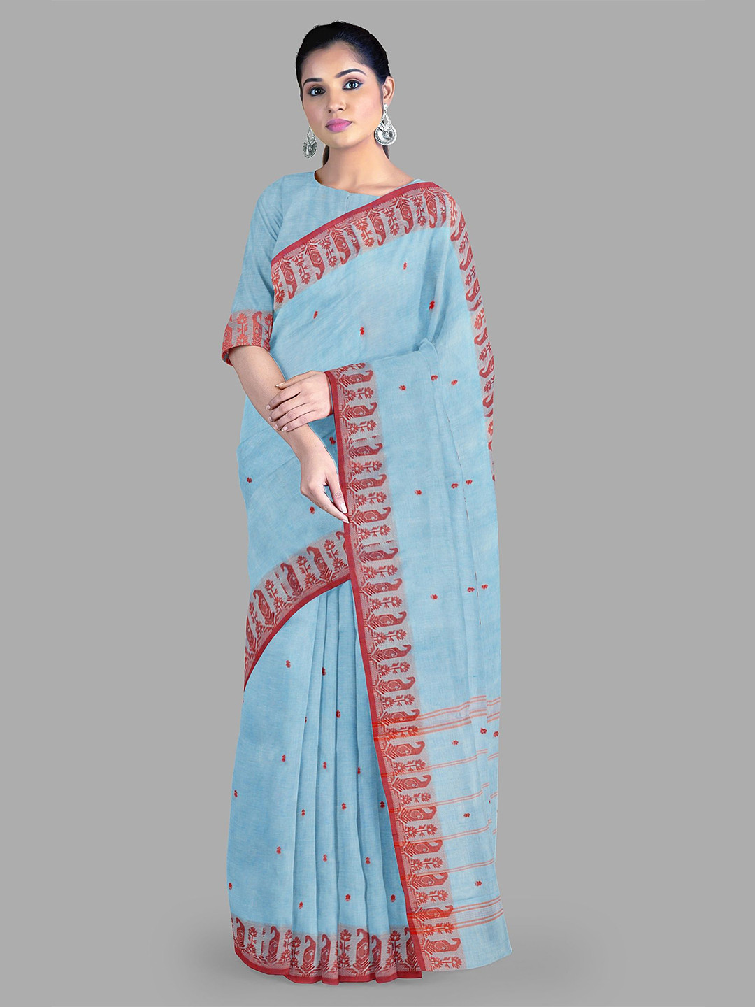 

The Chennai Silks Woven Design Pure Cotton Chettinad Saree, Blue