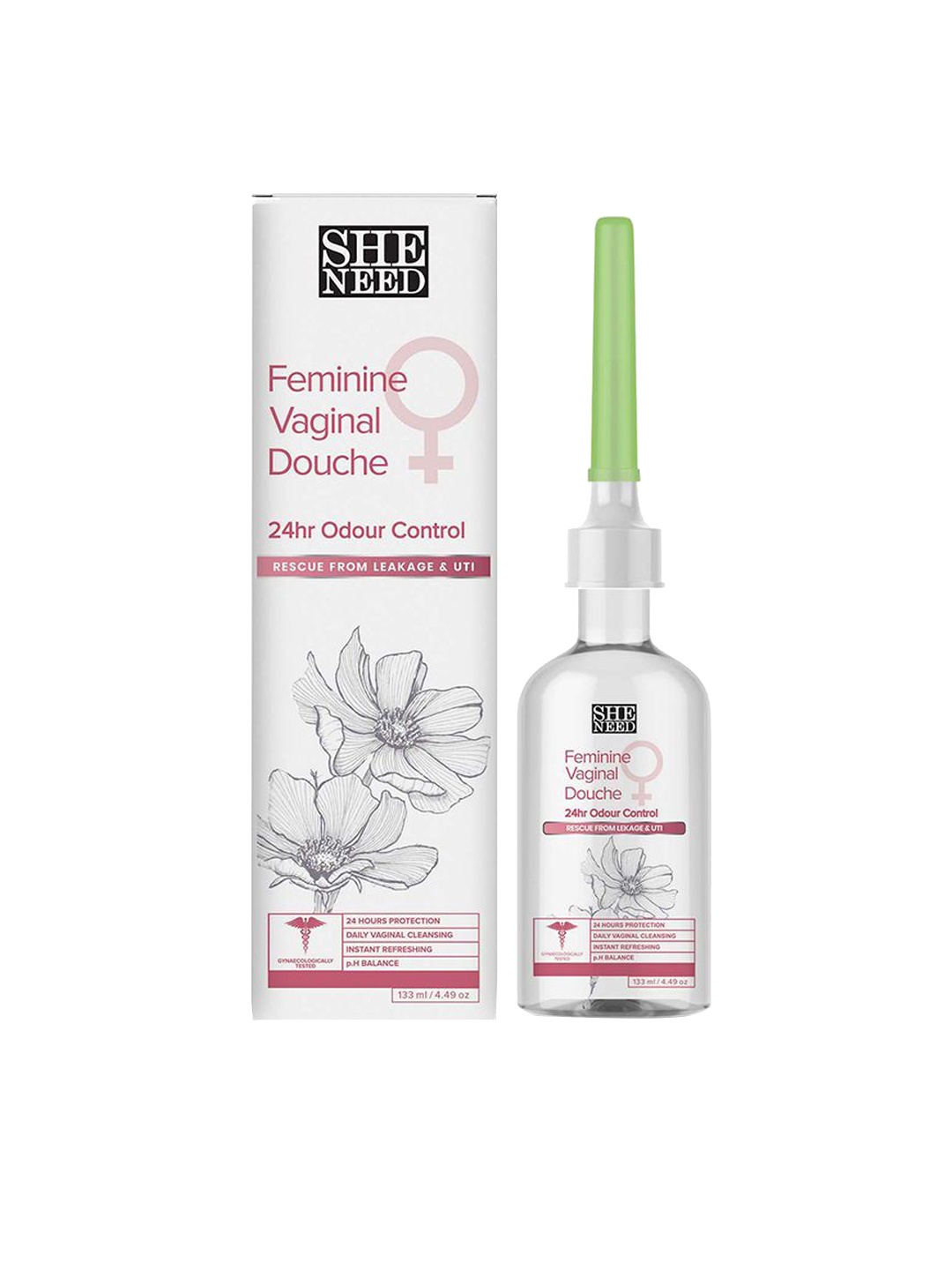

SHENEED 24hr Odour Control Feminine Vaginal Douche-133ml, White