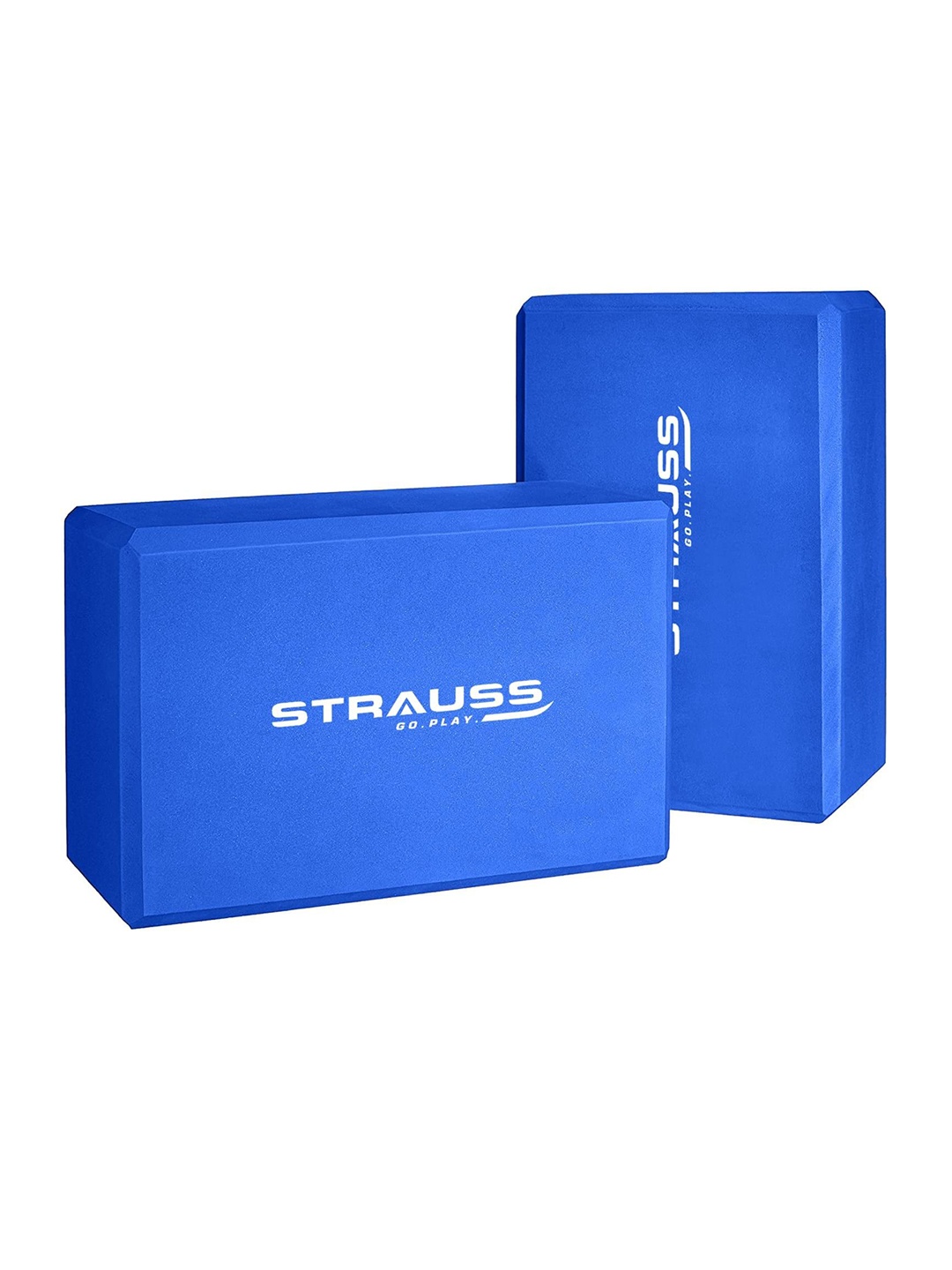 

STRAUSS Pack Of 2 Printed Yoga Bricks, Blue