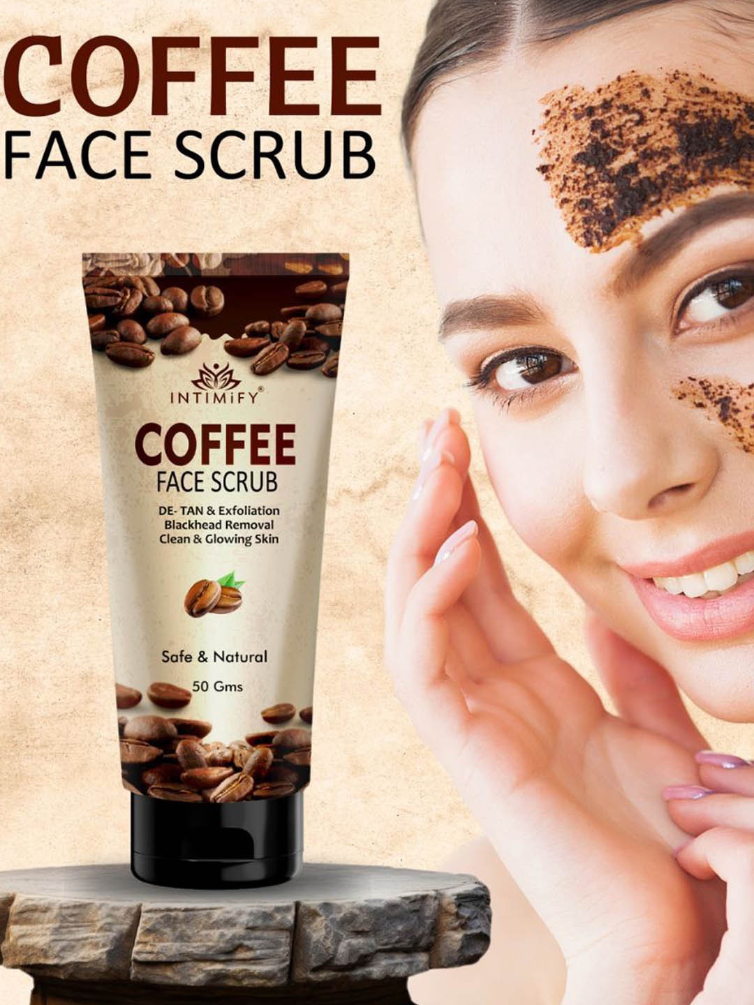 

INTIMIFY Coffee Exfoliating Face Scrub- 50gm, Brown