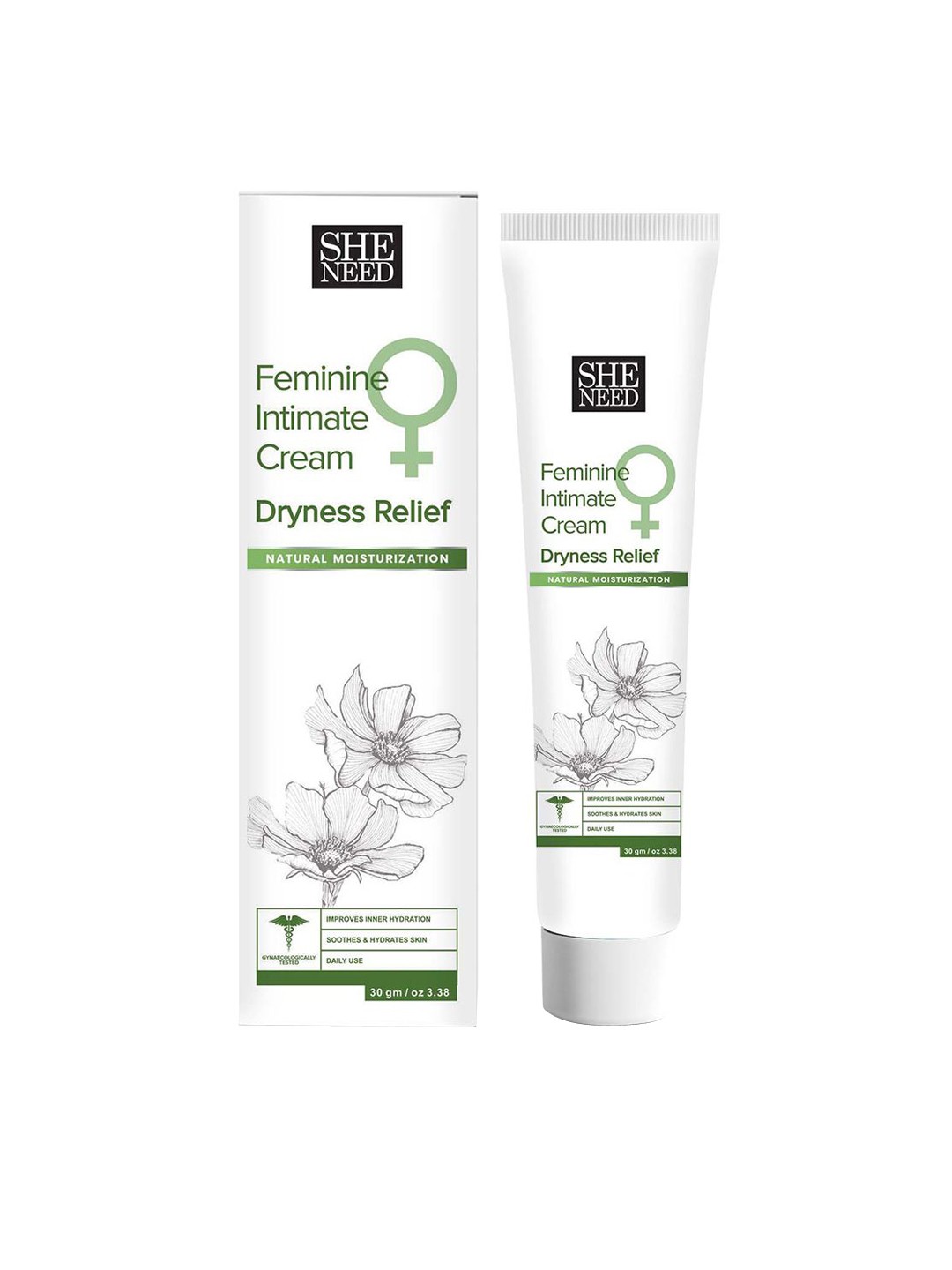 

SHENEED Dryness Relief Feminine Intimate Cream - 30g, White