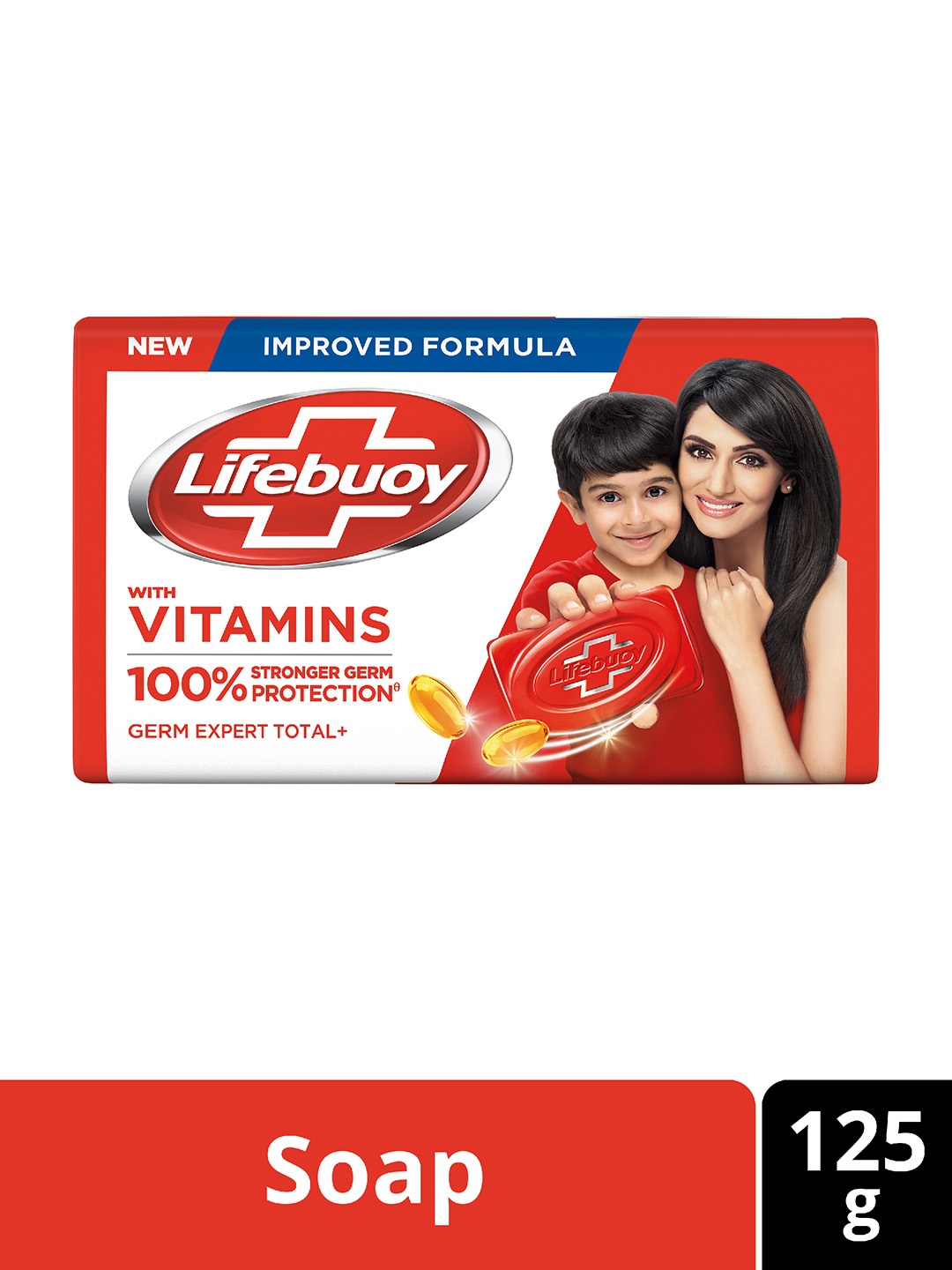 

Lifebuoy Germ Expert Total Plus Soap With Vitamins - 125g, Red