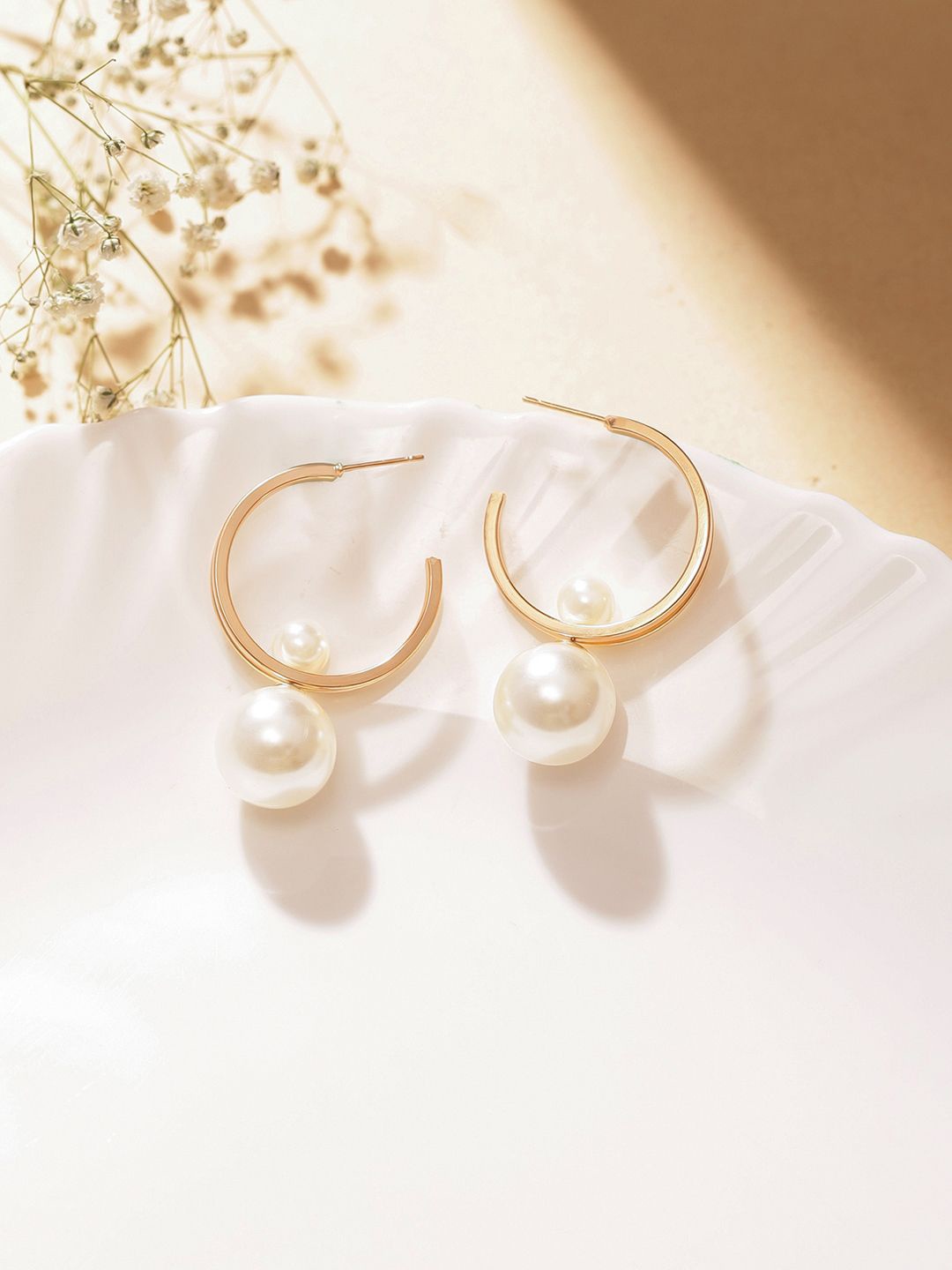 

Priyaasi Gold-Plated Contemporary Brass Drop Earrings