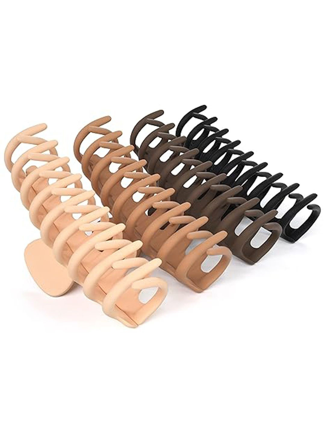 

Softwrap Set Of 4 Women Claw Clip, Brown