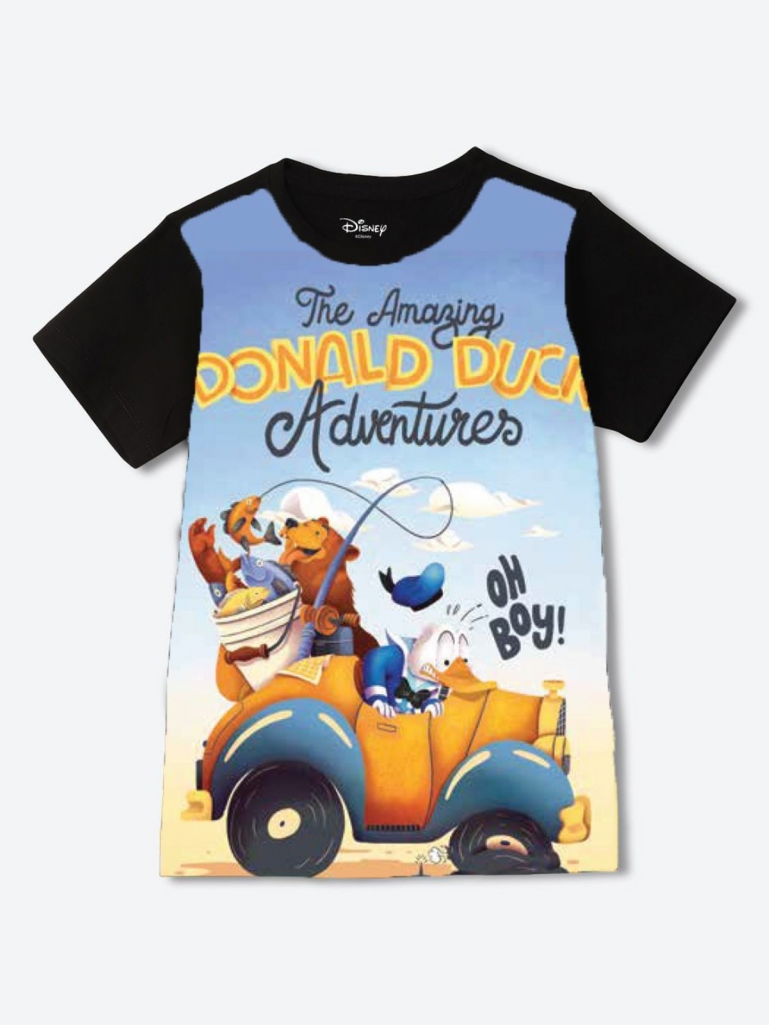 

YK Disney Boys Graphic Printed Round Neck Cotton T-shirt, Blue