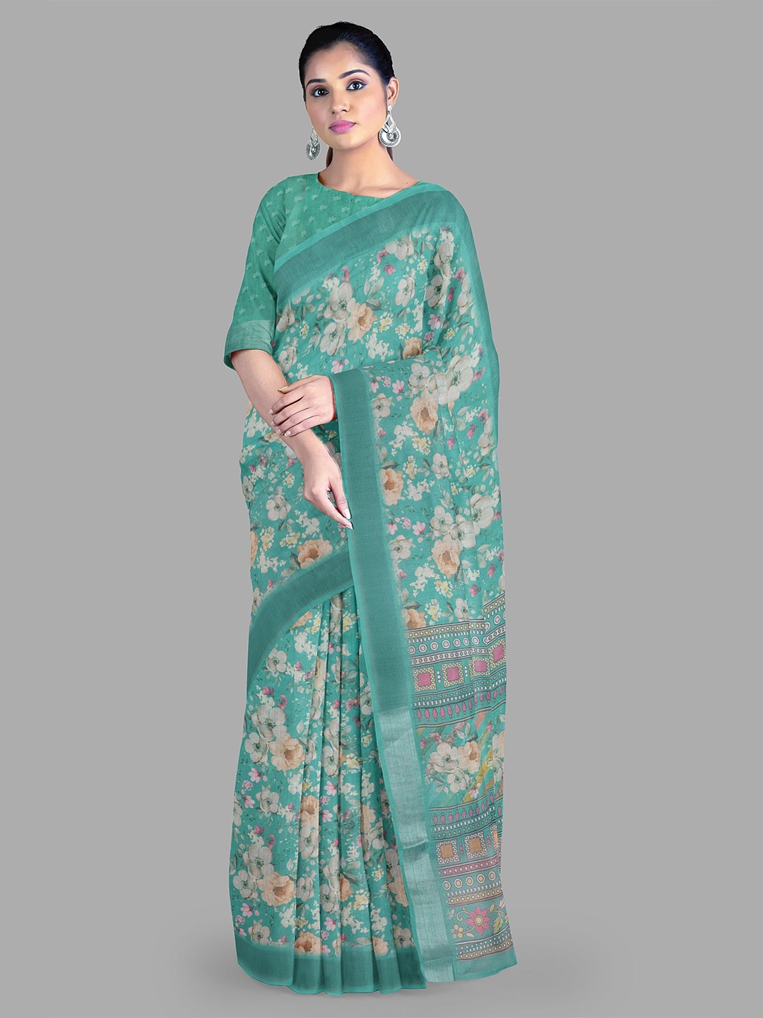 

The Chennai Silks Floral Saree, Blue