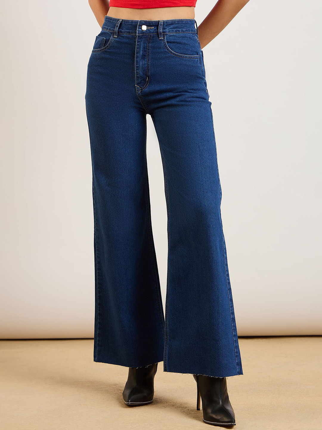 

4WRD by Dressberry Women Classic High-Rise Jeans, Navy blue