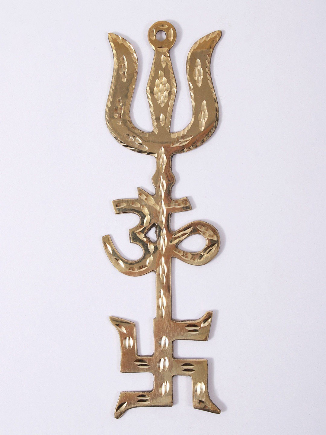 

Exotic India Yellow Textured Tri Shakti Pooja Yantra